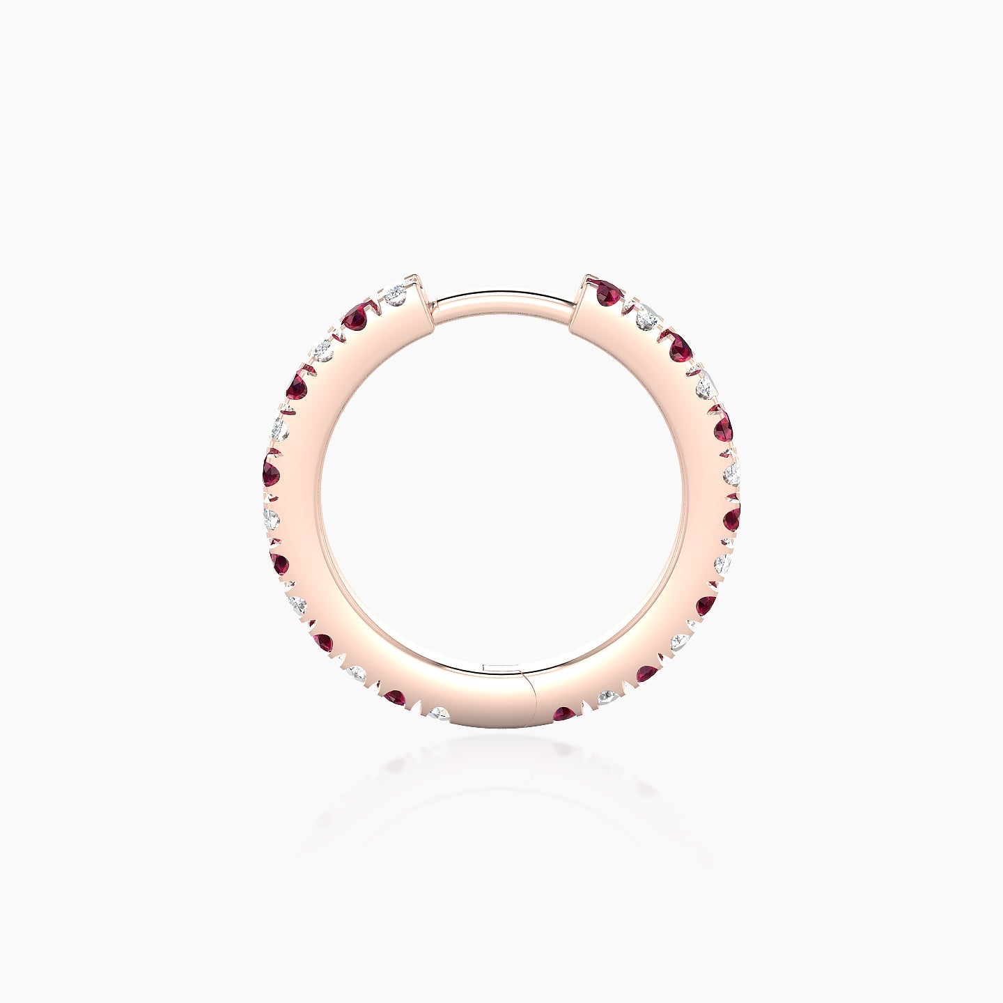 Terra | 18k Rose Gold 9.5 mm Ruby & Diamond Hoop Piercing