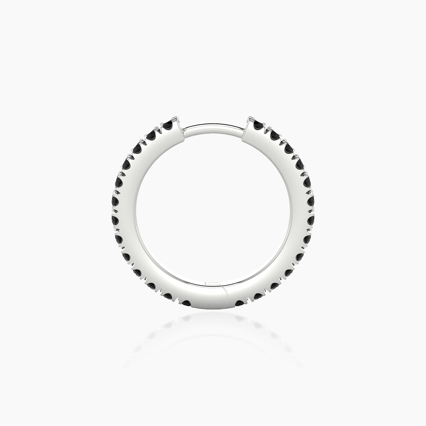 Terra | 18k White Gold 9.5 mm Black Diamond Hoop Piercing