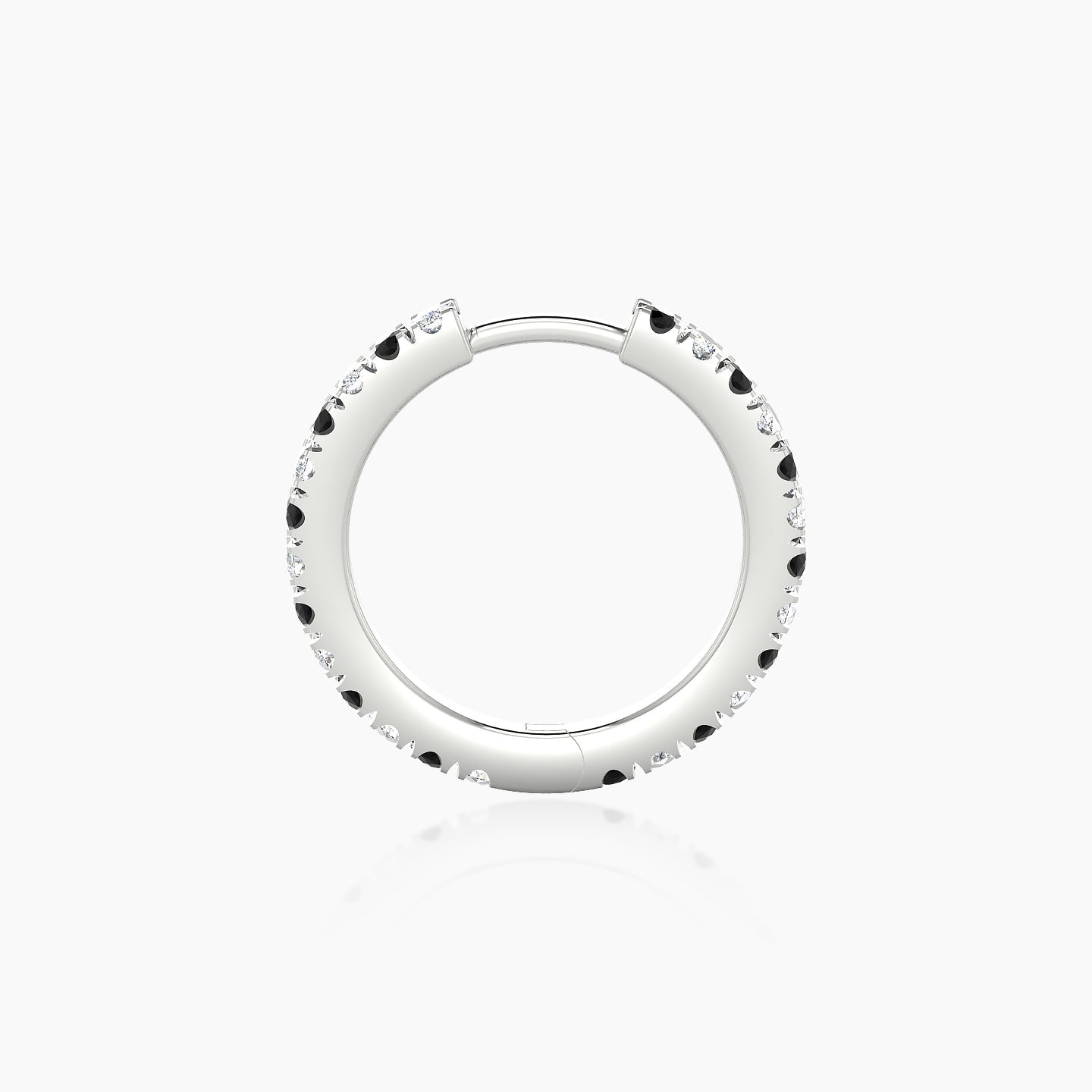 Terra | 18k White Gold 9.5 mm Black Diamond & Diamond Hoop Piercing