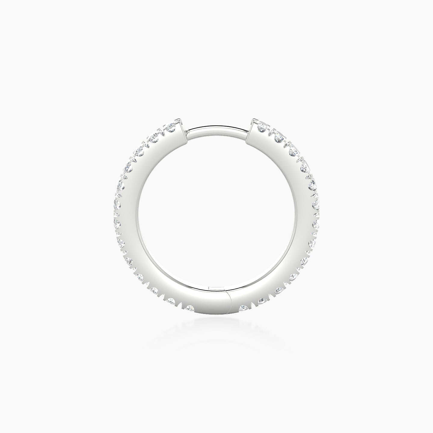 Terra | 18k White Gold 9.5 mm Diamond Hoop Piercing