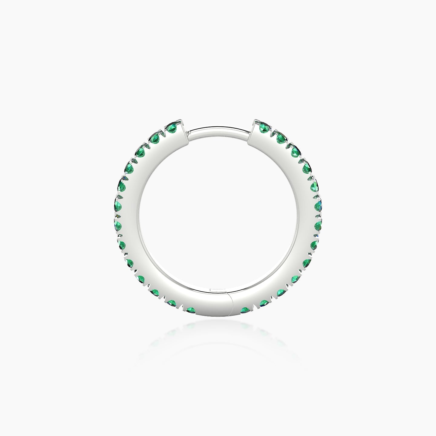 Terra | 18k White Gold 9.5 mm Emerald Hoop Piercing