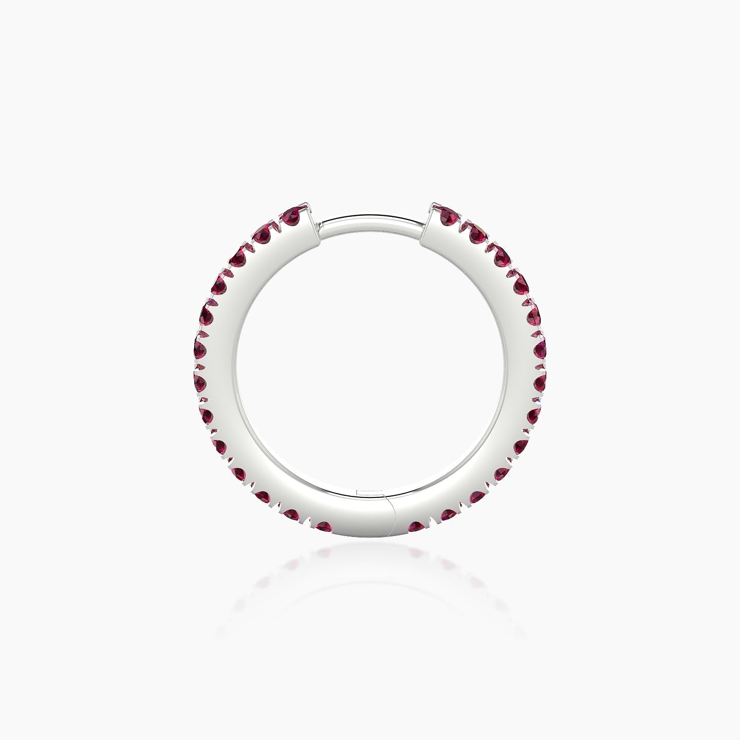 Terra | 18k White Gold 9.5 mm Ruby Hoop Piercing