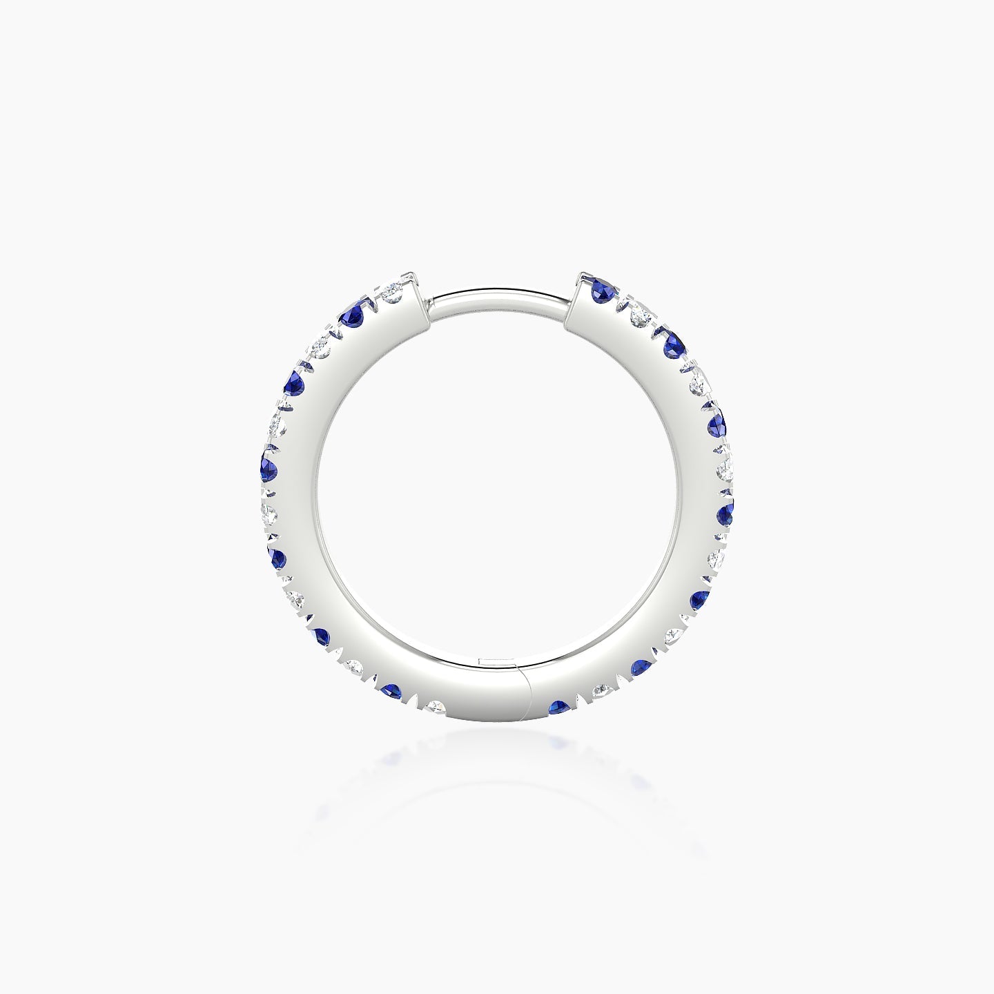 Terra | 18k White Gold 9.5 mm Sapphire & Diamond Hoop Piercing