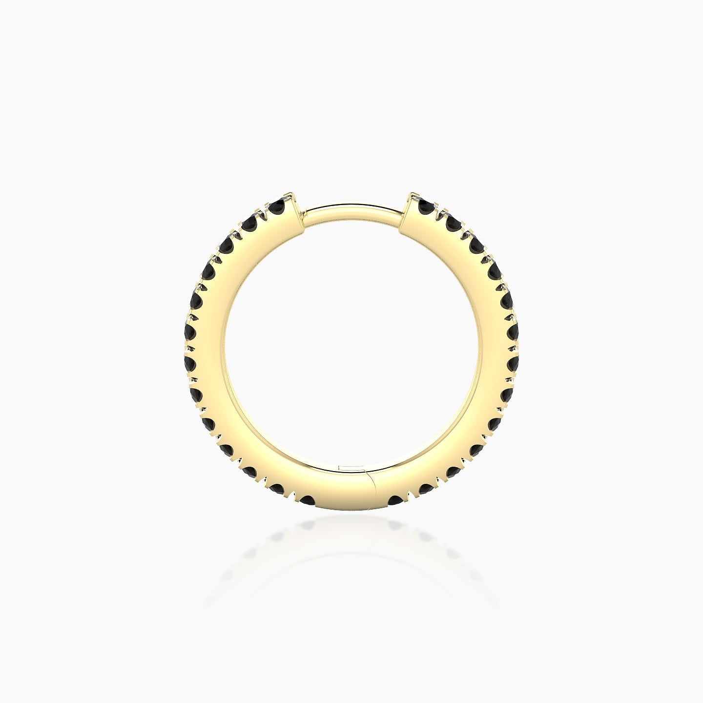 Terra | 18k Yellow Gold 9.5 mm Black Diamond Hoop Piercing