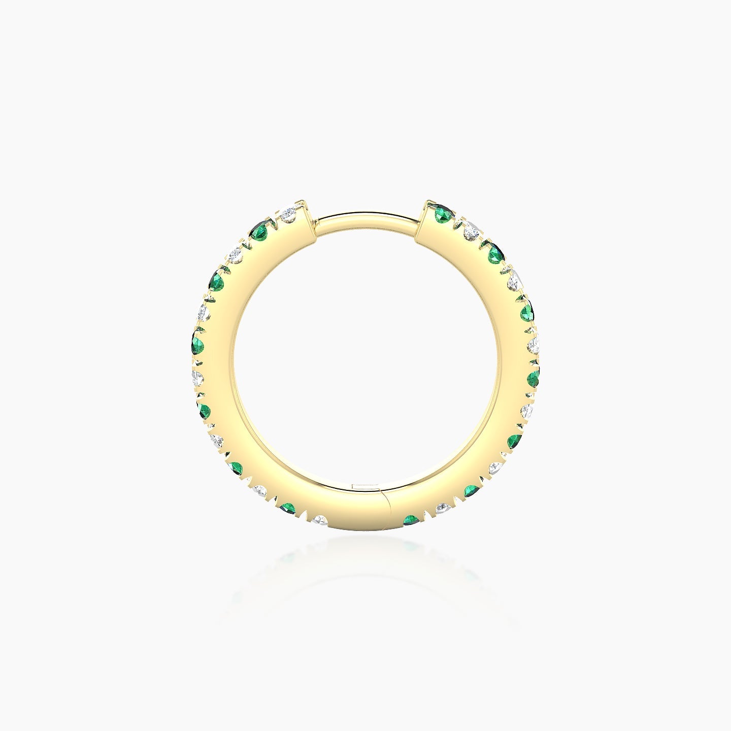 Terra | 18k Yellow Gold 9.5 mm Emerald & Diamond Hoop Piercing