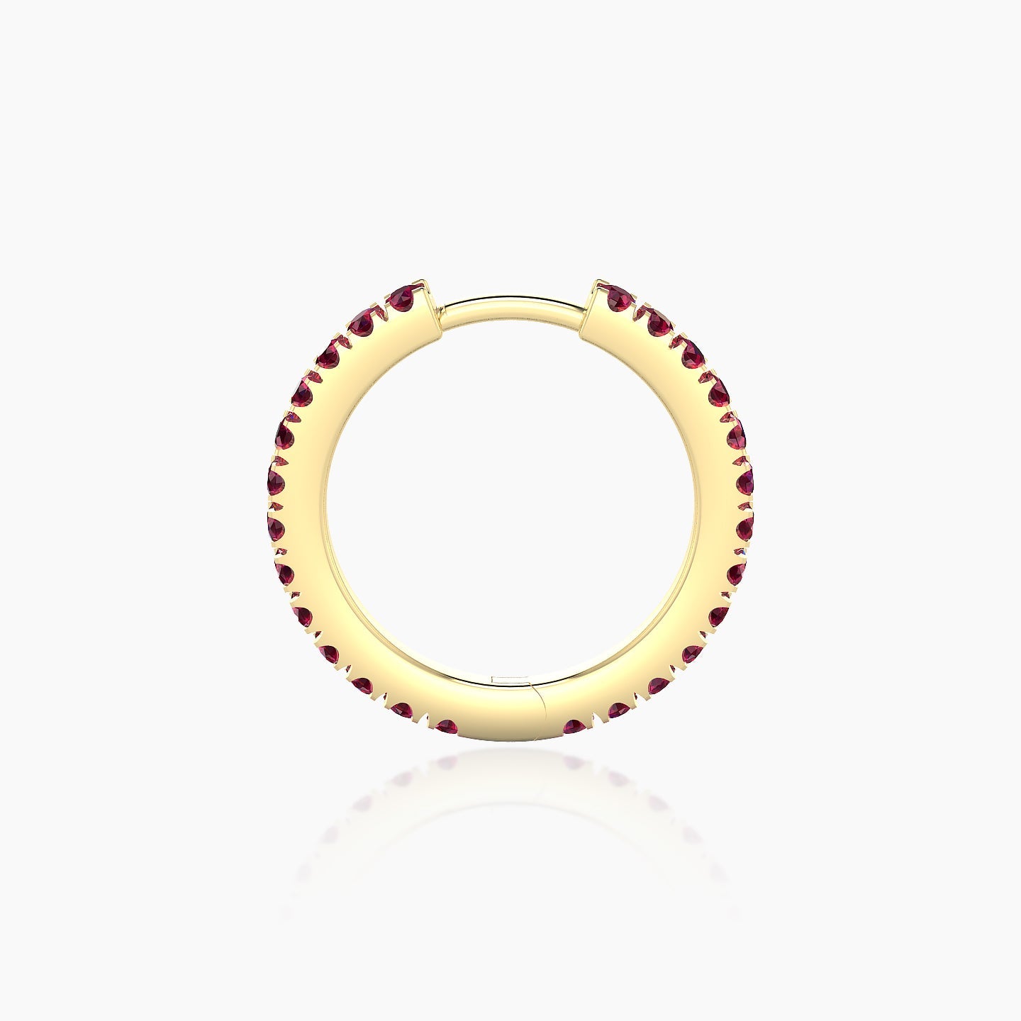 Terra | 18k Yellow Gold 9.5 mm Ruby Hoop Piercing