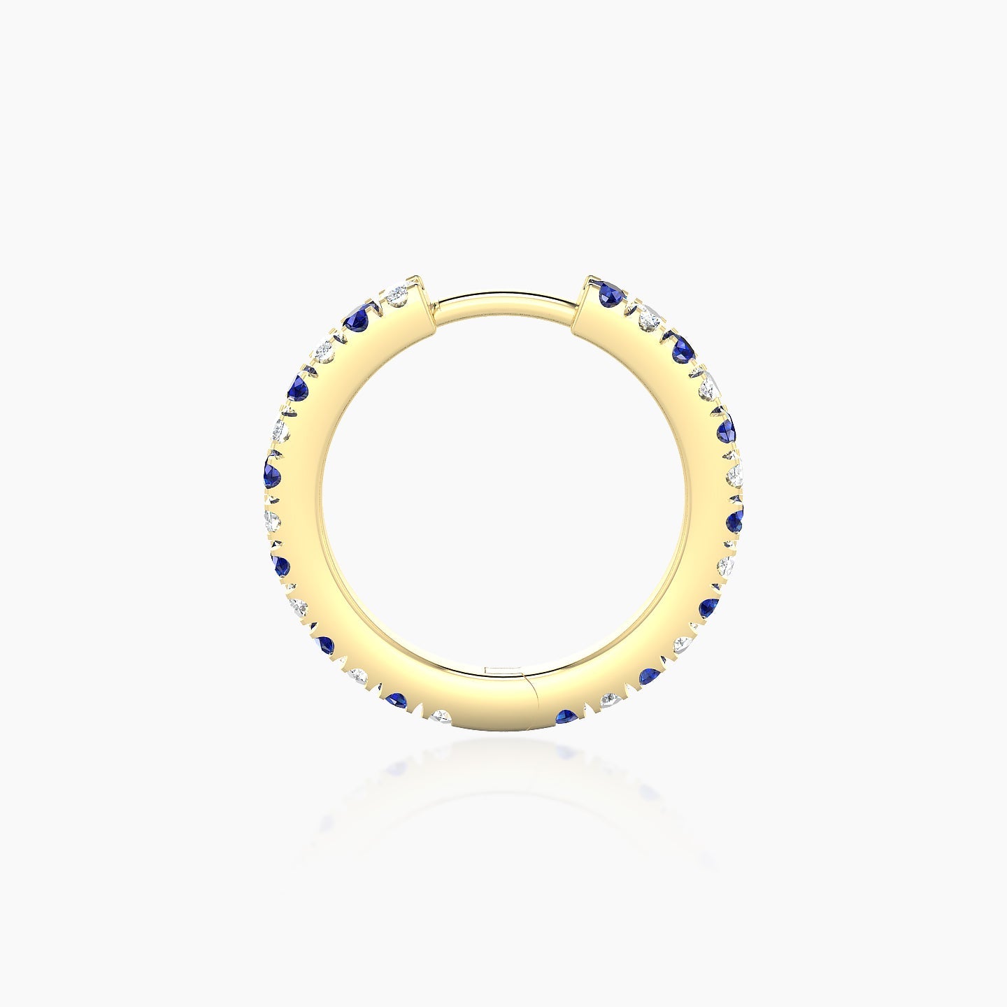 Terra | 18k Yellow Gold 9.5 mm Sapphire & Diamond Hoop Piercing