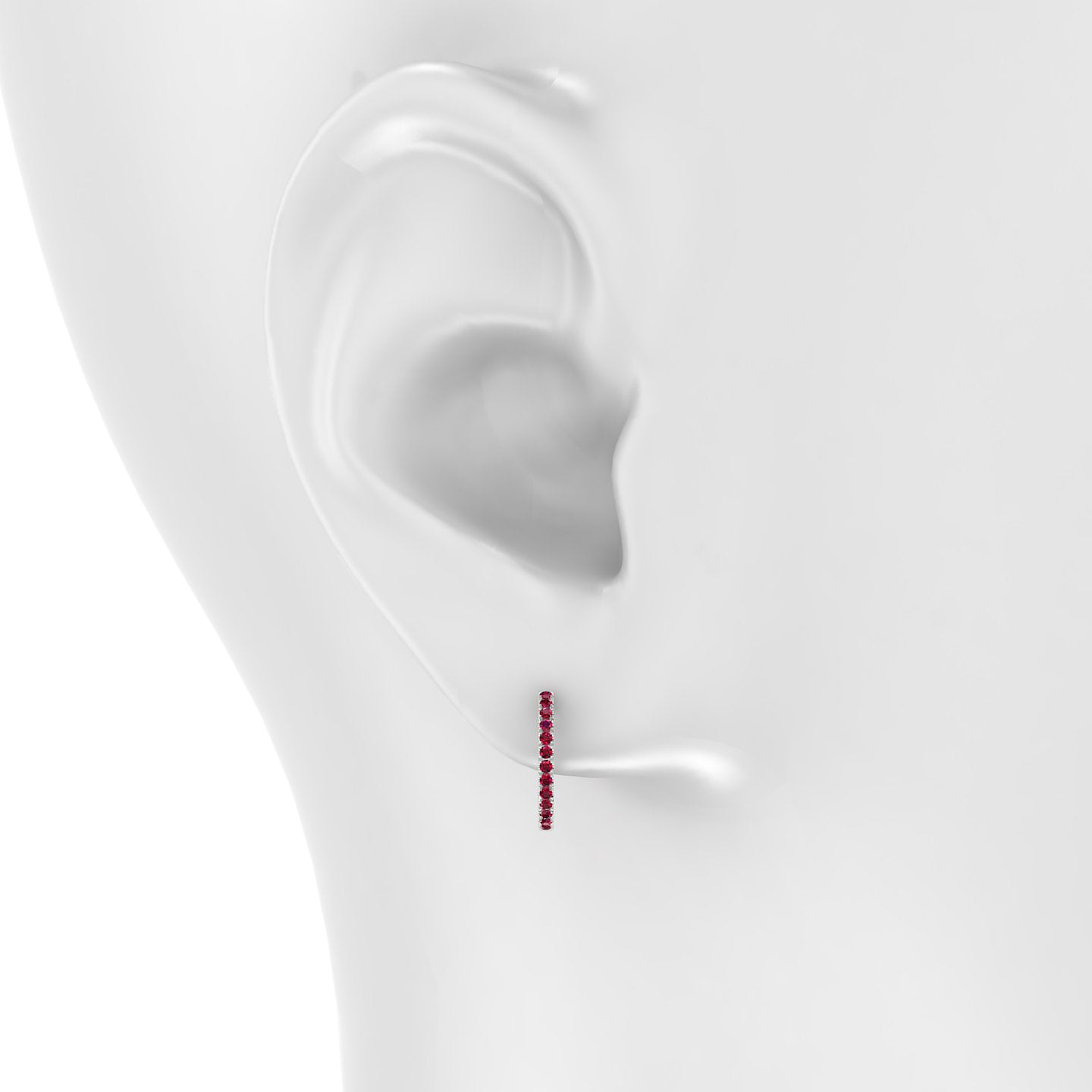 Terra | 18k White Gold 9.5 mm Ruby Hoop Piercing