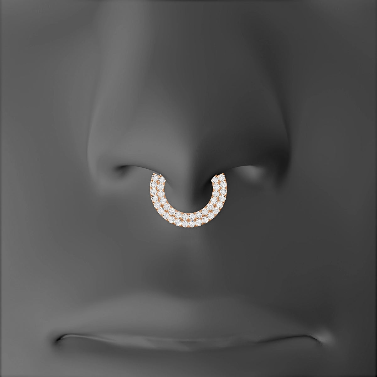 Thalia | 18k Rose Gold 8 mm Diamond Septum Piercing
