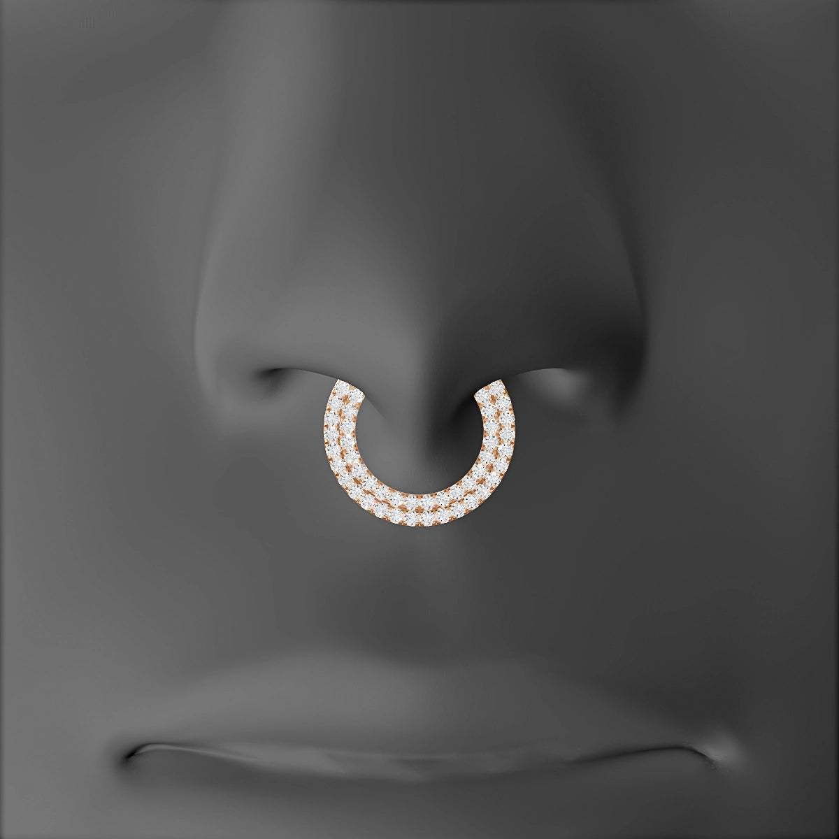Thalia | 18k Rose Gold 9.5 mm Diamond Septum Piercing