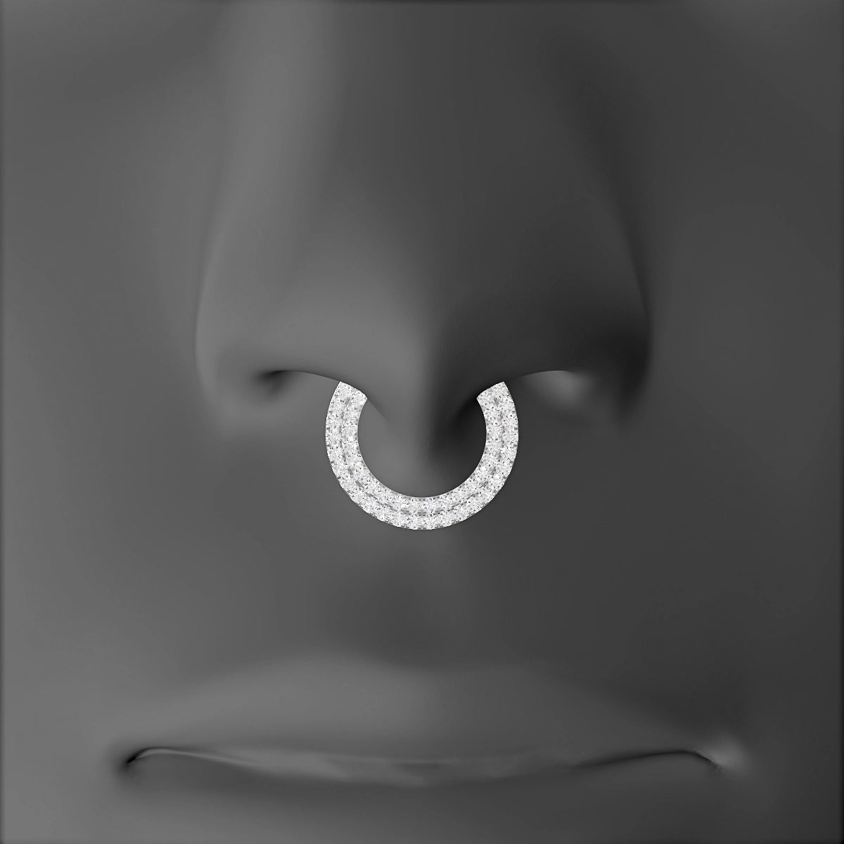 Thalia | 18k White Gold 9.5 mm Diamond Septum Piercing