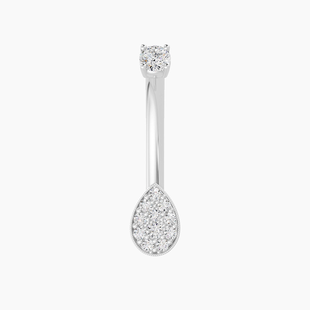 Thalie | 18k White Gold 6.5 mm 10 mm Diamond Belly Piercing