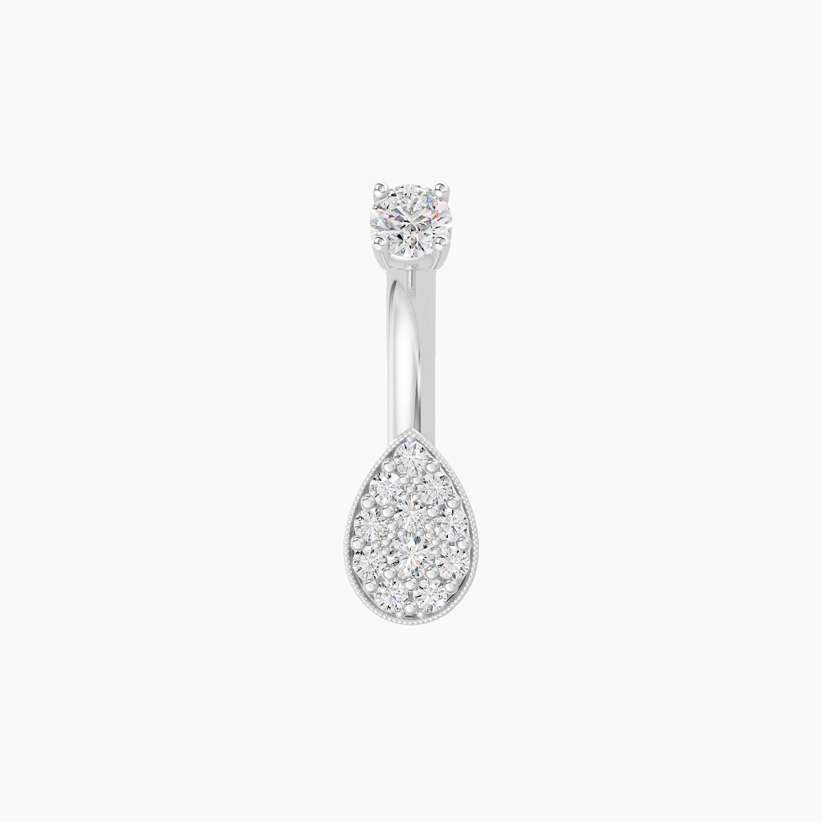 Thalie | 18k White Gold 6.5 mm 6 mm Diamond Belly Piercing