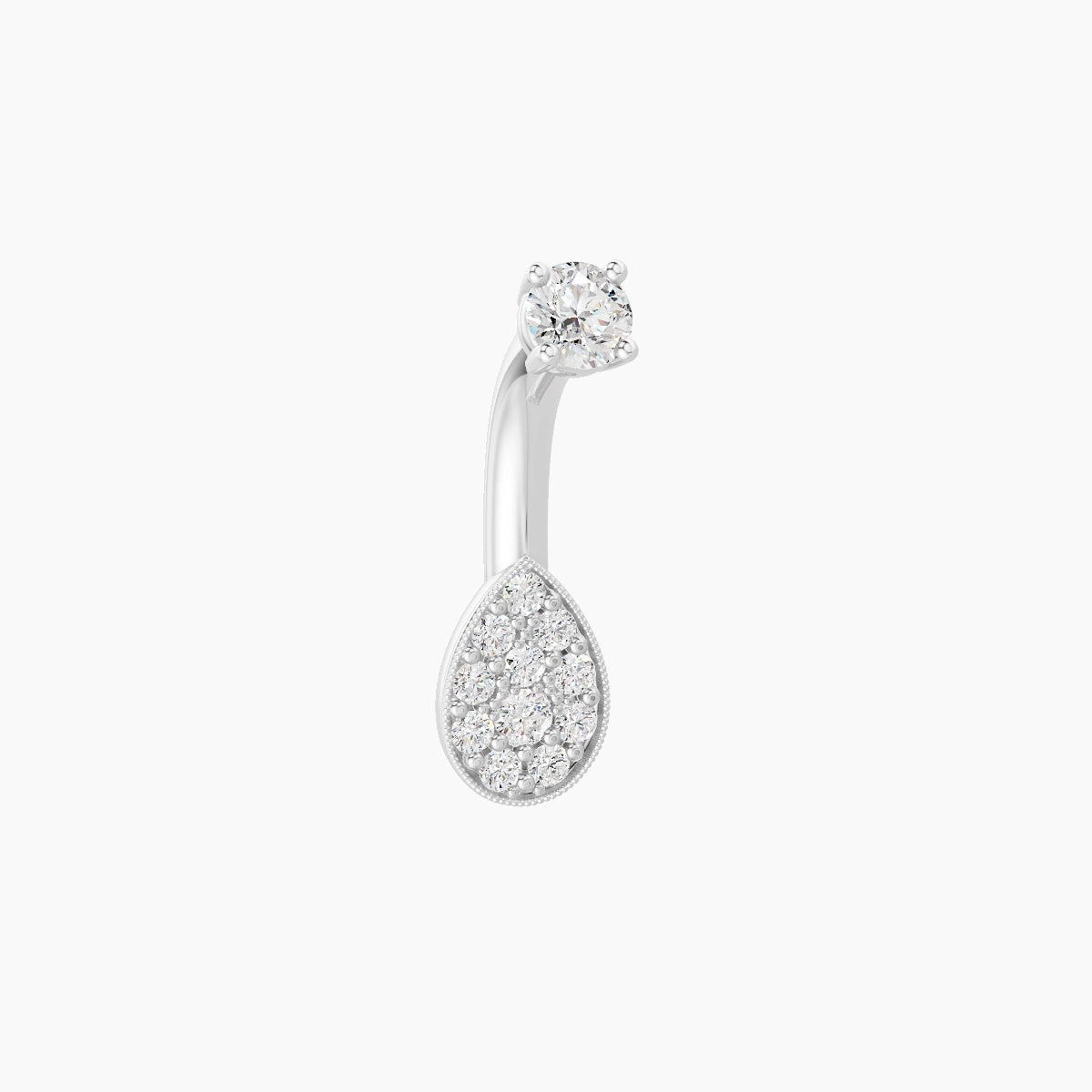 Thalie | 18k White Gold 6.5 mm 6 mm Diamond Belly Piercing