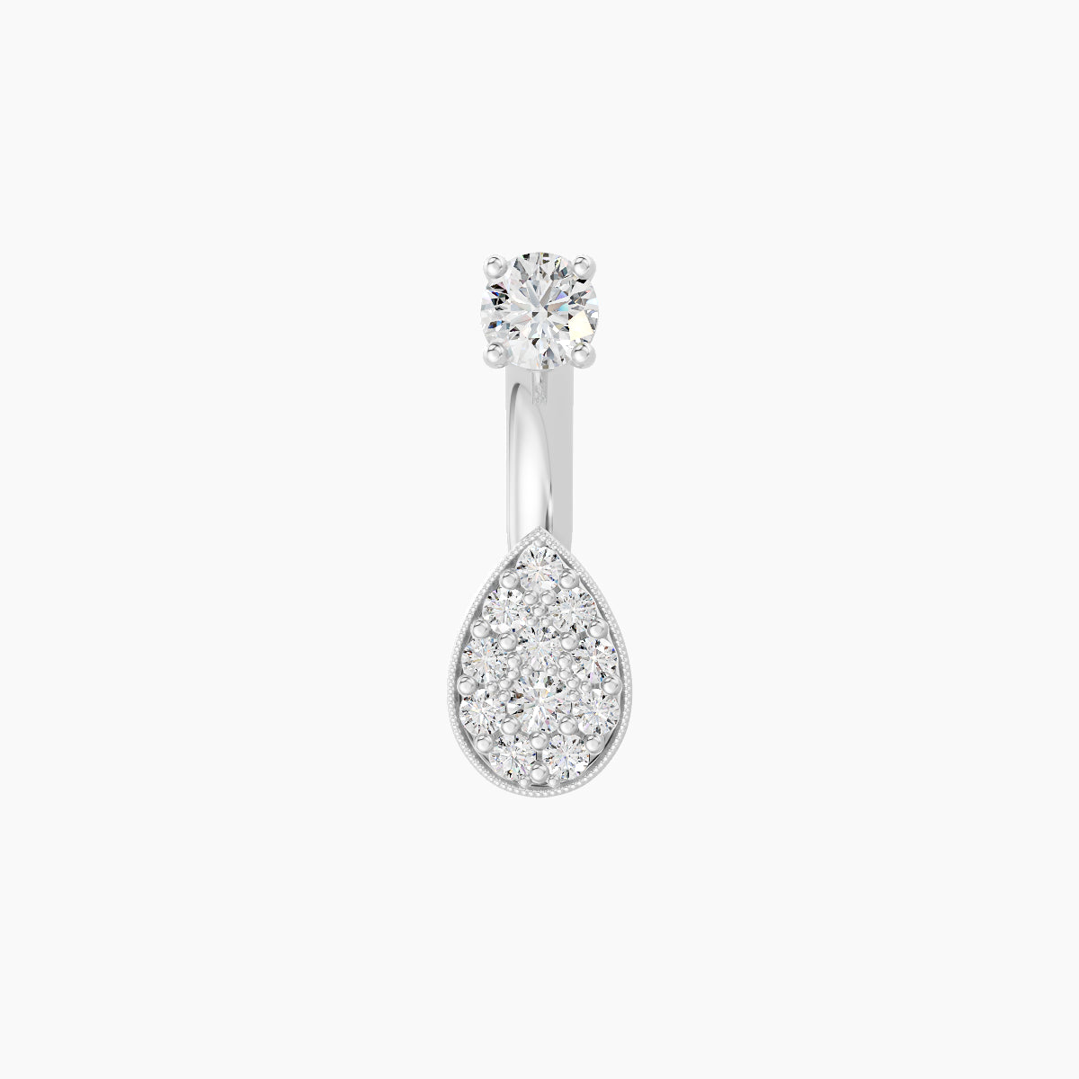 Thalie | 18k White Gold 6.5 mm 6 mm Diamond Navel Piercing