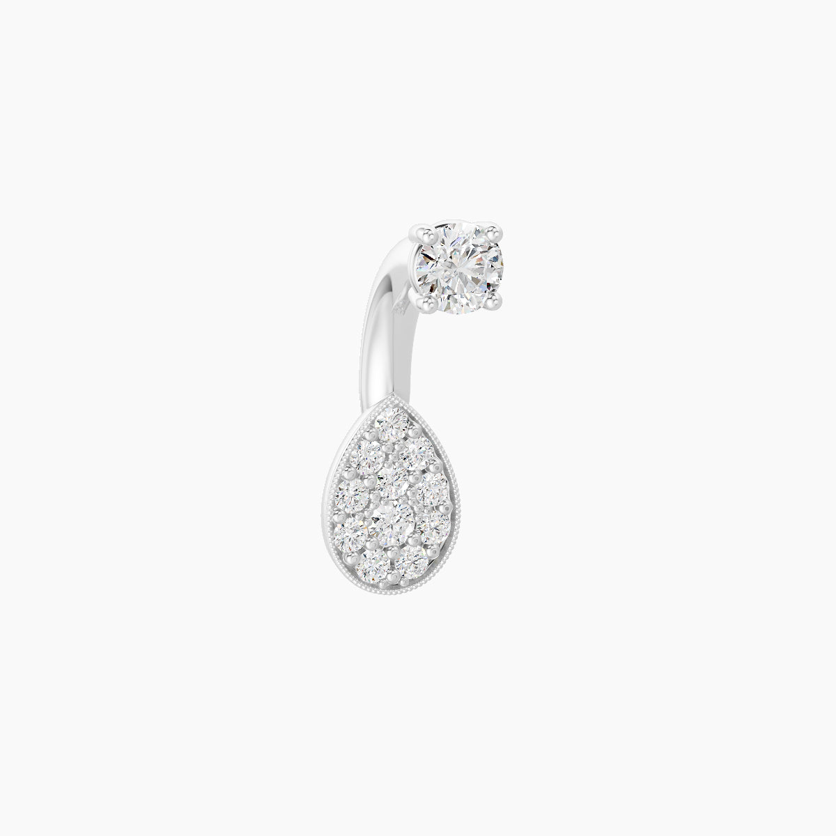 Thalie | 18k White Gold 6.5 mm 6 mm Diamond Navel Piercing