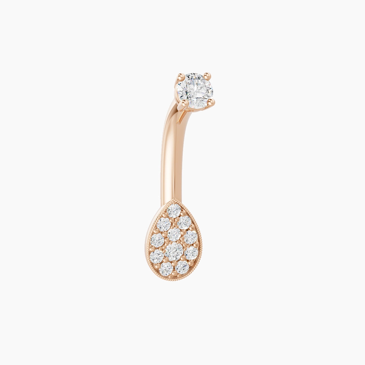 Thalie | 18k Rose Gold 6.5 mm 8 mm Diamond Belly Piercing