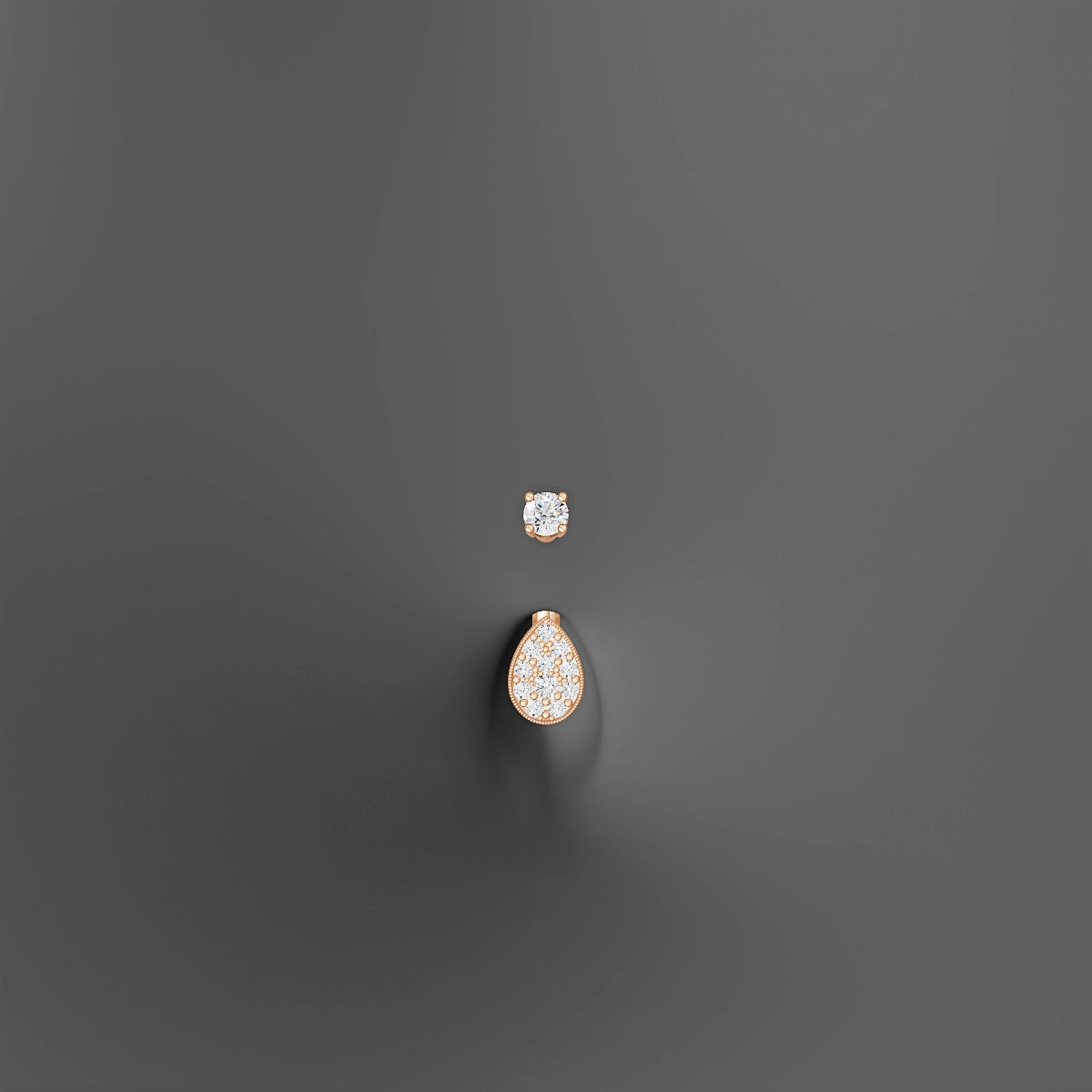 Thalie | 18k Rose Gold 6.5 mm 8 mm Diamond Belly Piercing