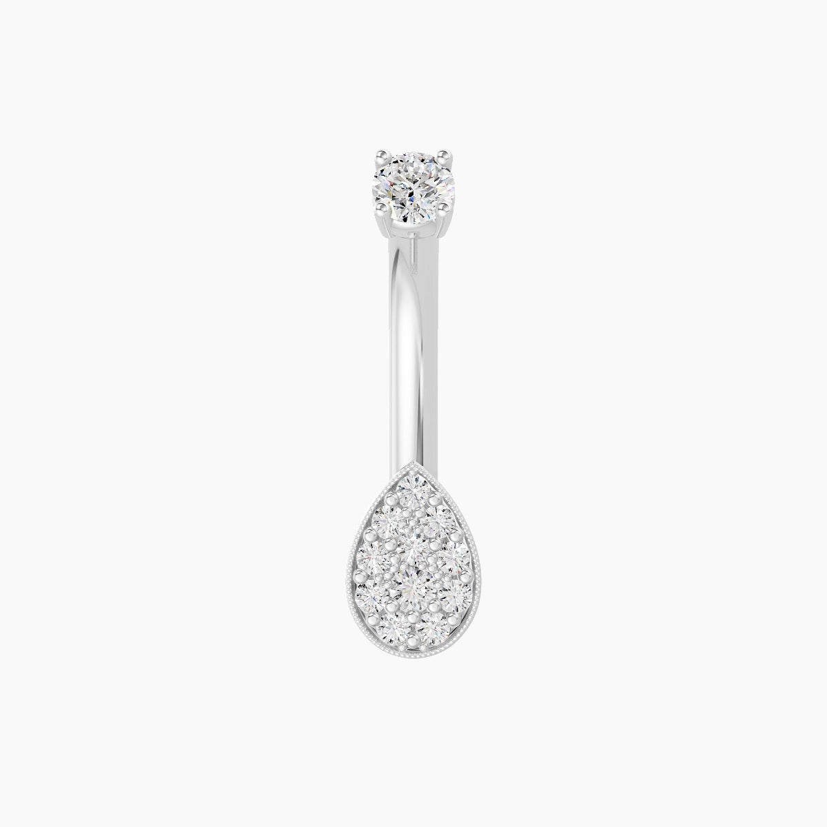 Thalie | 18k White Gold 6.5 mm 8 mm Diamond Belly Piercing