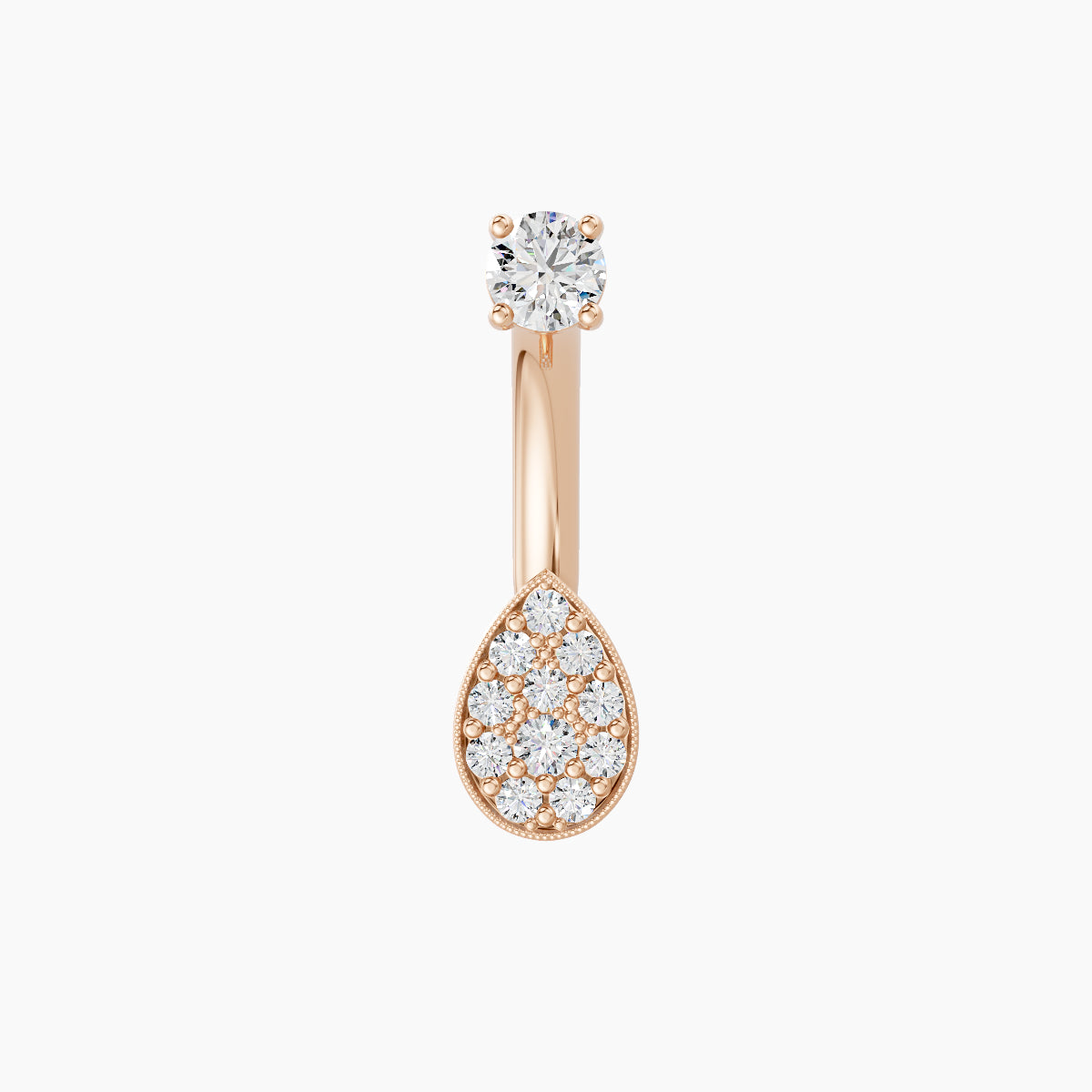 Thalie | 18k Rose Gold 6.5 mm 8 mm Diamond Navel Piercing