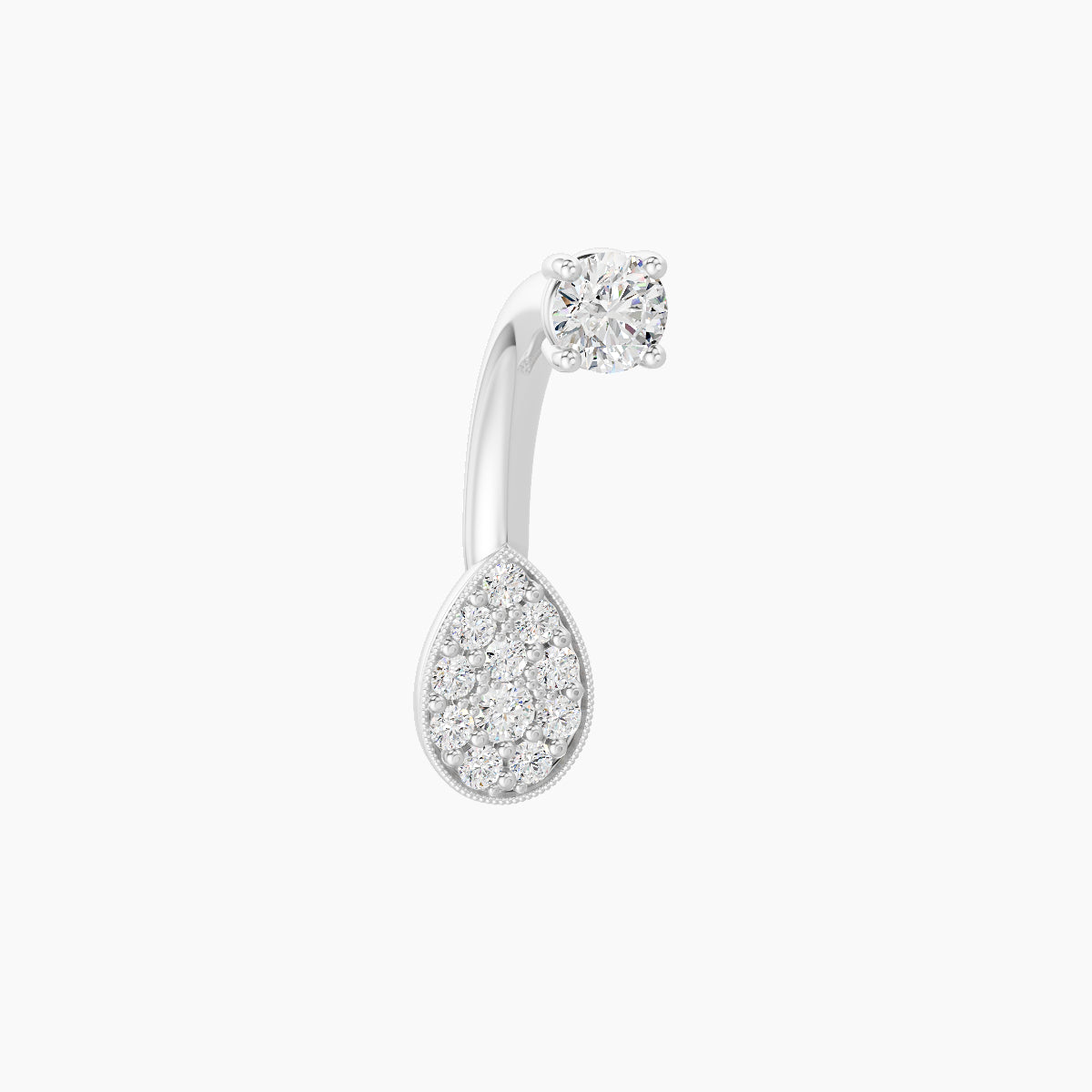 Thalie | 18k White Gold 6.5 mm 8 mm Diamond Navel Piercing