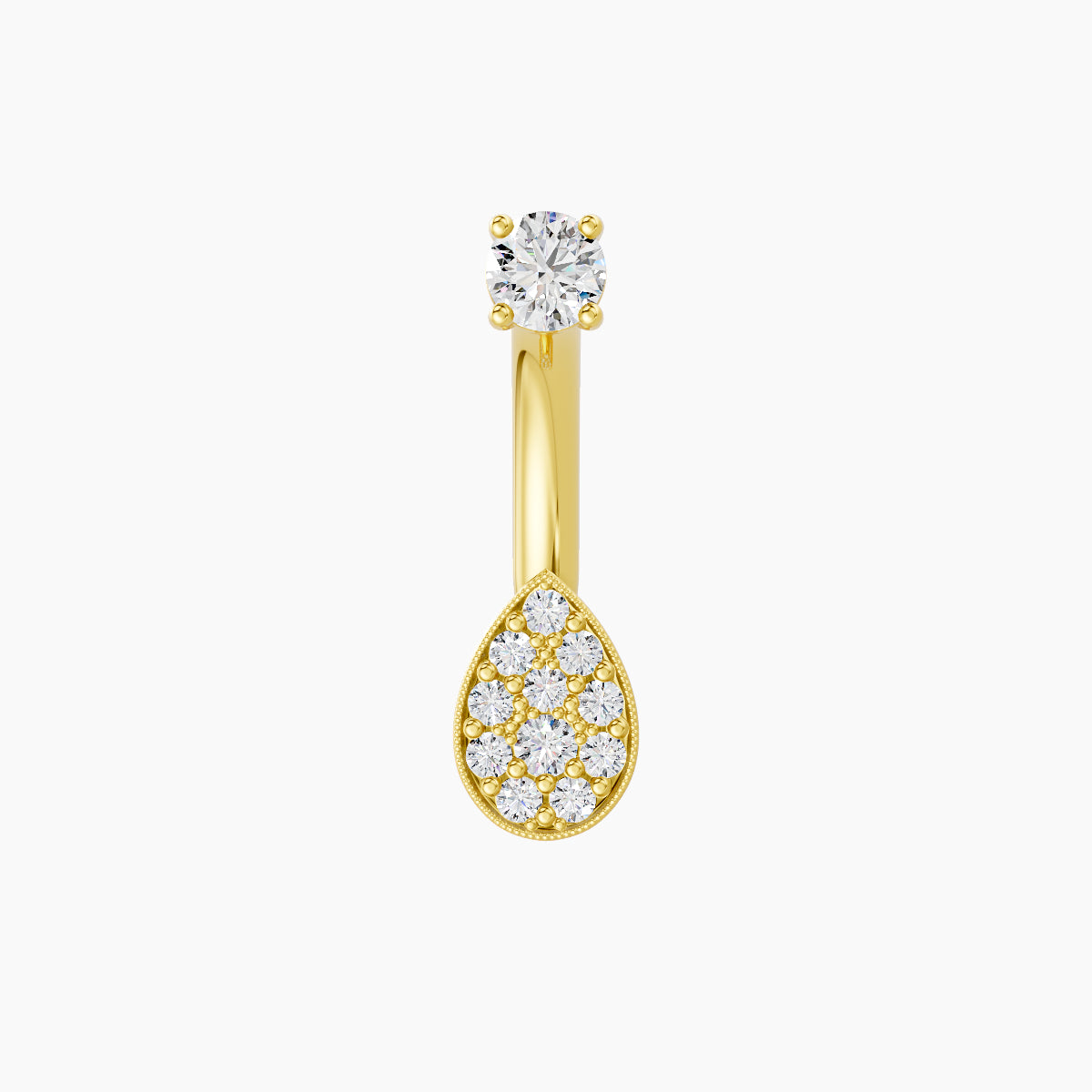 Thalie | 18k Yellow Gold 6.5 mm 8 mm Diamond Navel Piercing