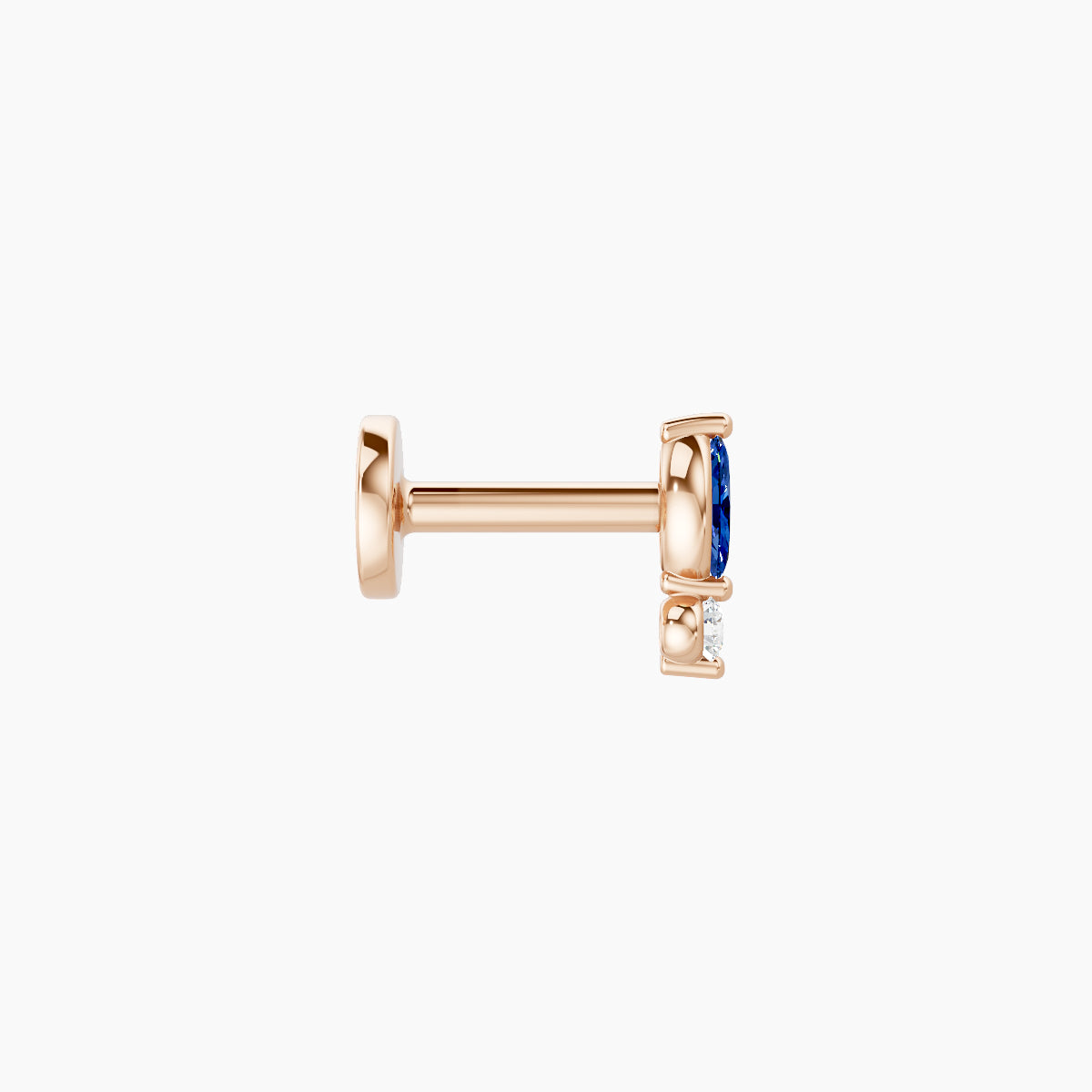 Thea | 18k Rose Gold 5 mm 5.5 mm Sapphire & Diamond Nose Piercing