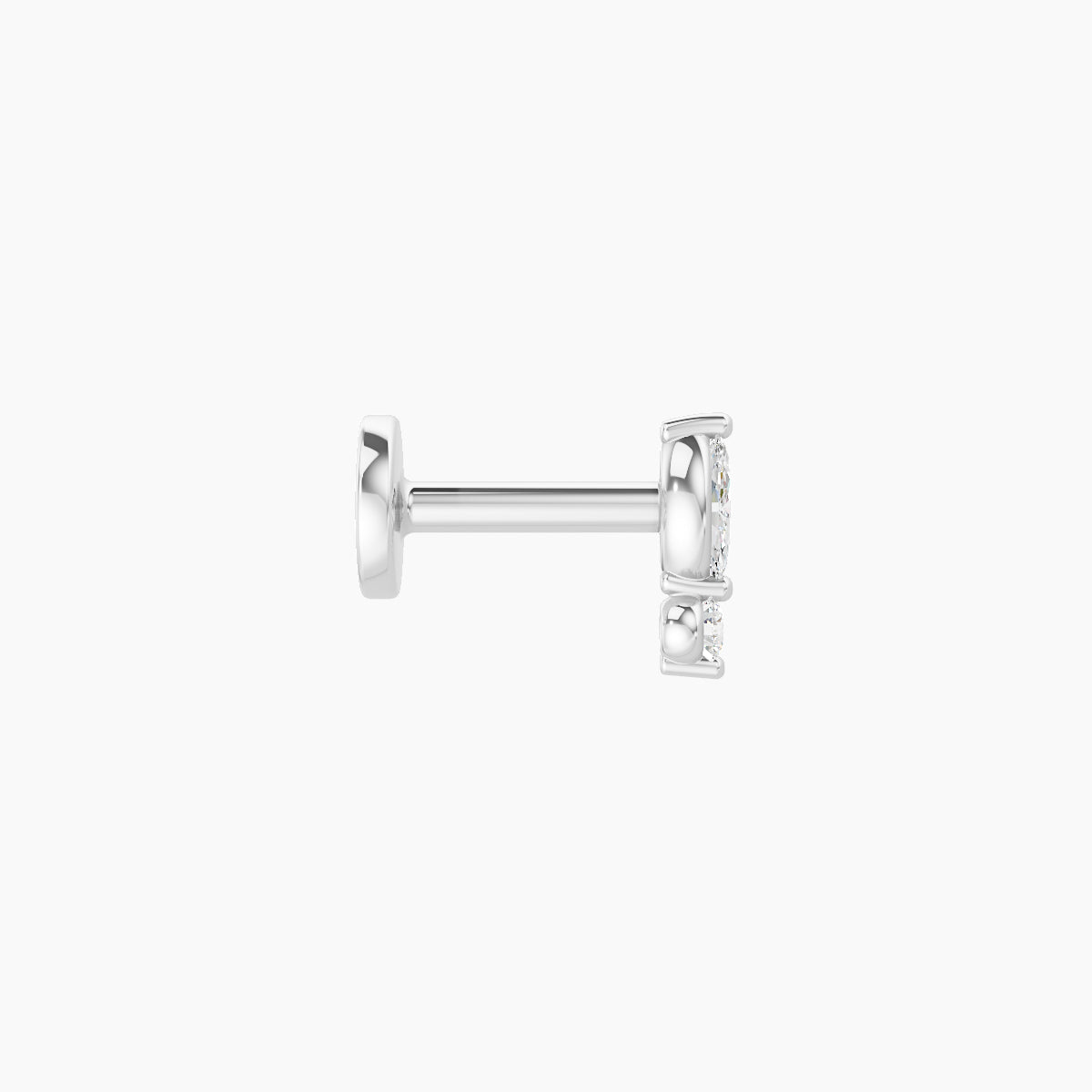 Thea | 18k White Gold 5.5 mm 5 mm Diamond Nose Piercing