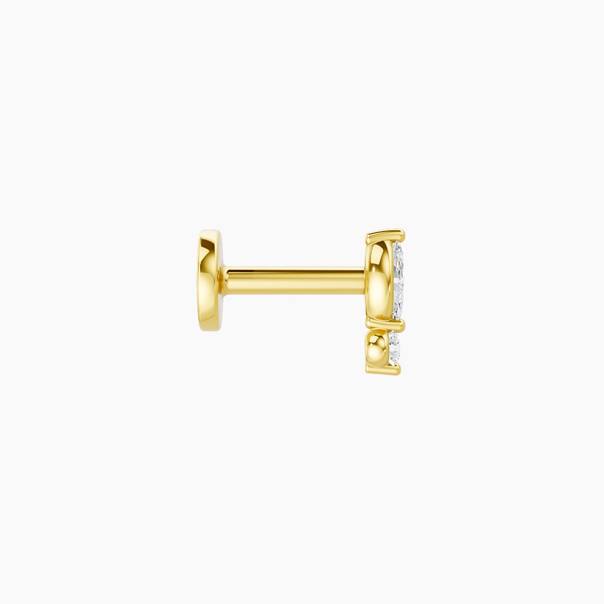 Thea | 18k Yellow Gold 5.5 mm 5 mm Diamond Nose Piercing