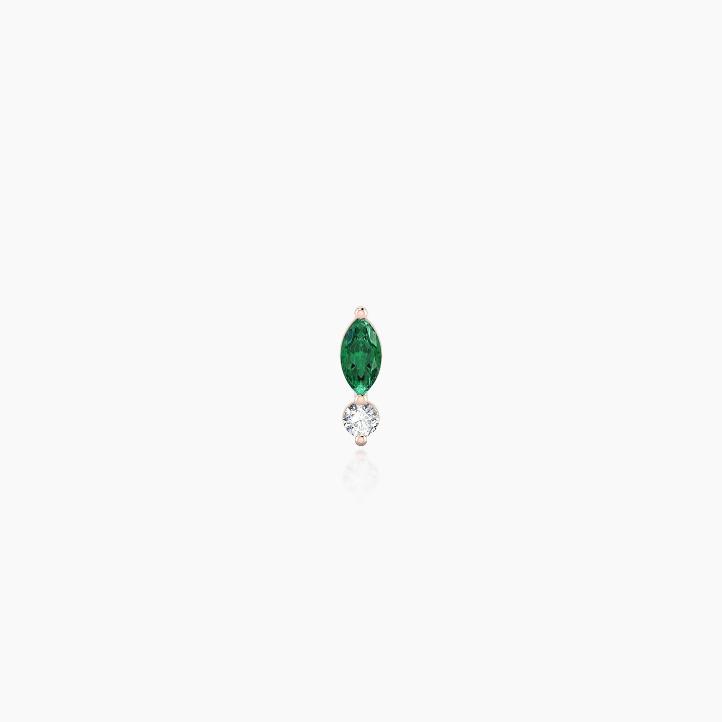 Thea | 18k Rose Gold 5 mm 5.5 mm Emerald & Diamond Nostril Piercing