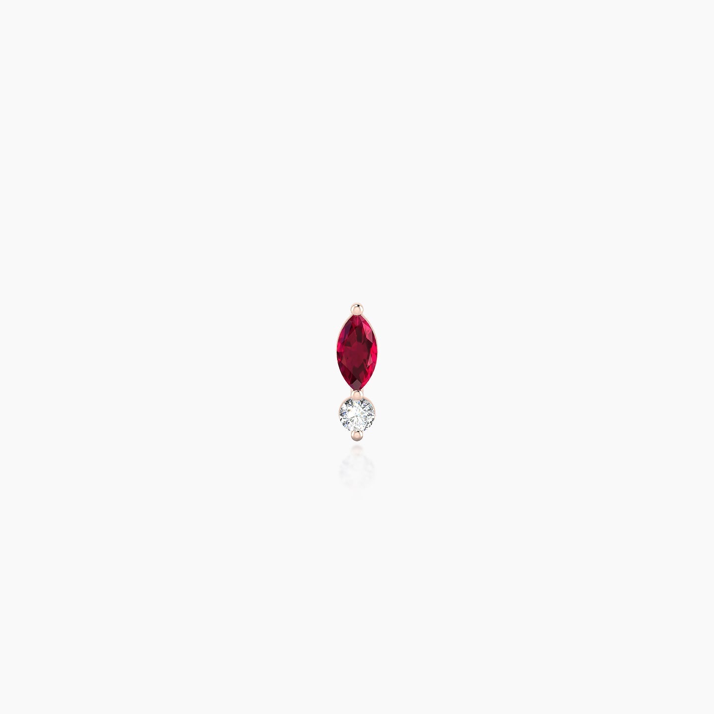 Thea | 18k Rose Gold 5 mm 5.5 mm Ruby & Diamond Nostril Piercing