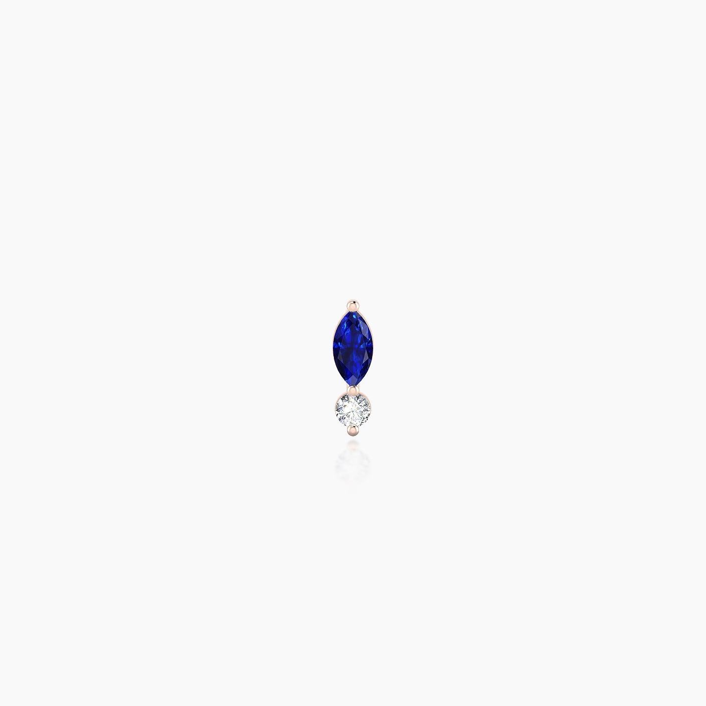 Thea | 18k Rose Gold 5 mm 5.5 mm Sapphire & Diamond Nostril Piercing