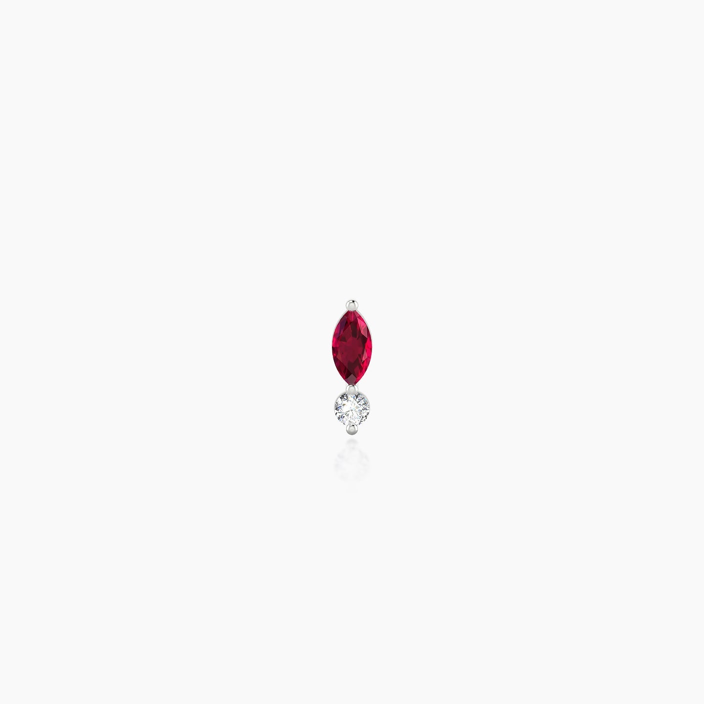 Thea | 18k White Gold 5 mm 5.5 mm Ruby & Diamond Nostril Piercing