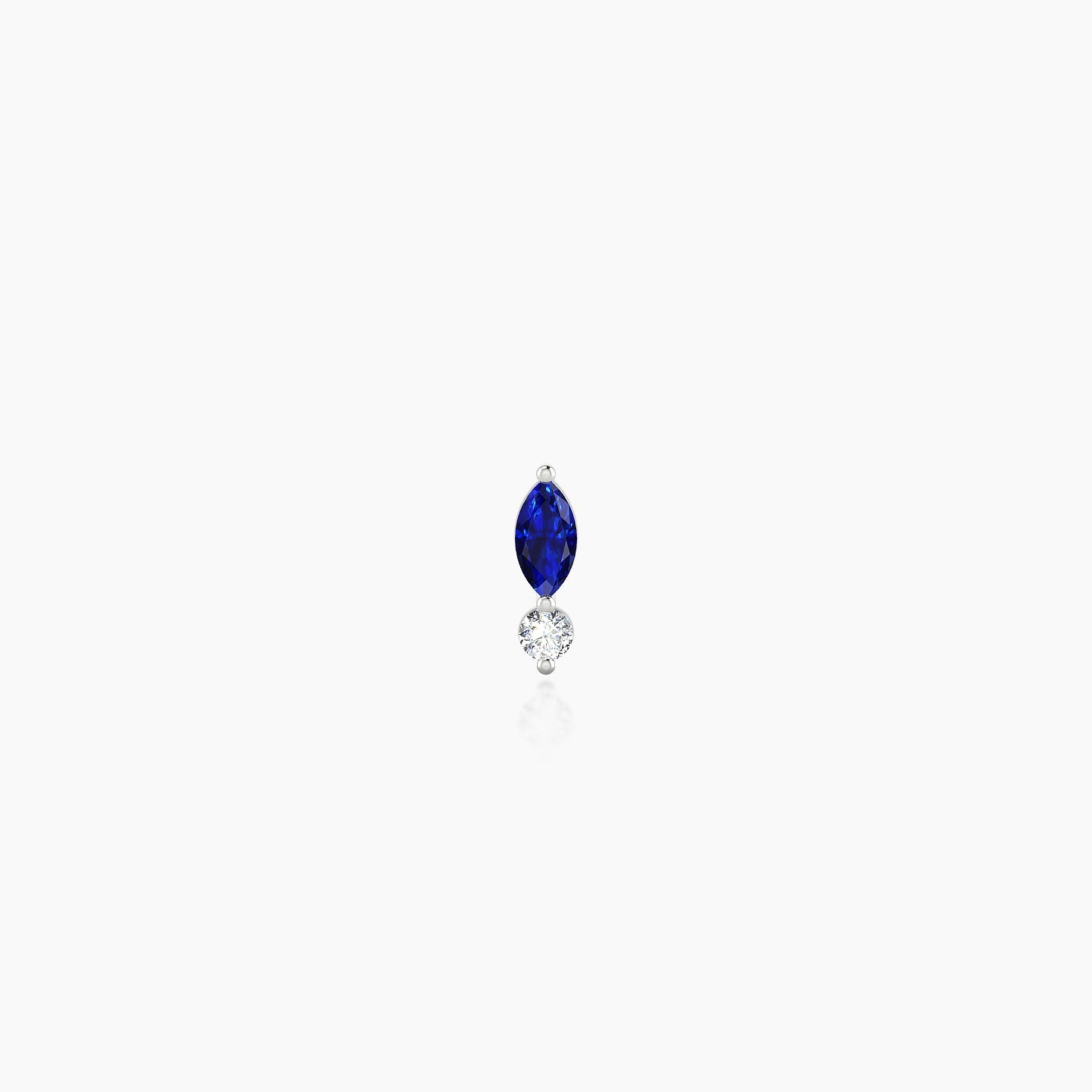 Thea | 18k White Gold 5 mm 5.5 mm Sapphire & Diamond Nostril Piercing