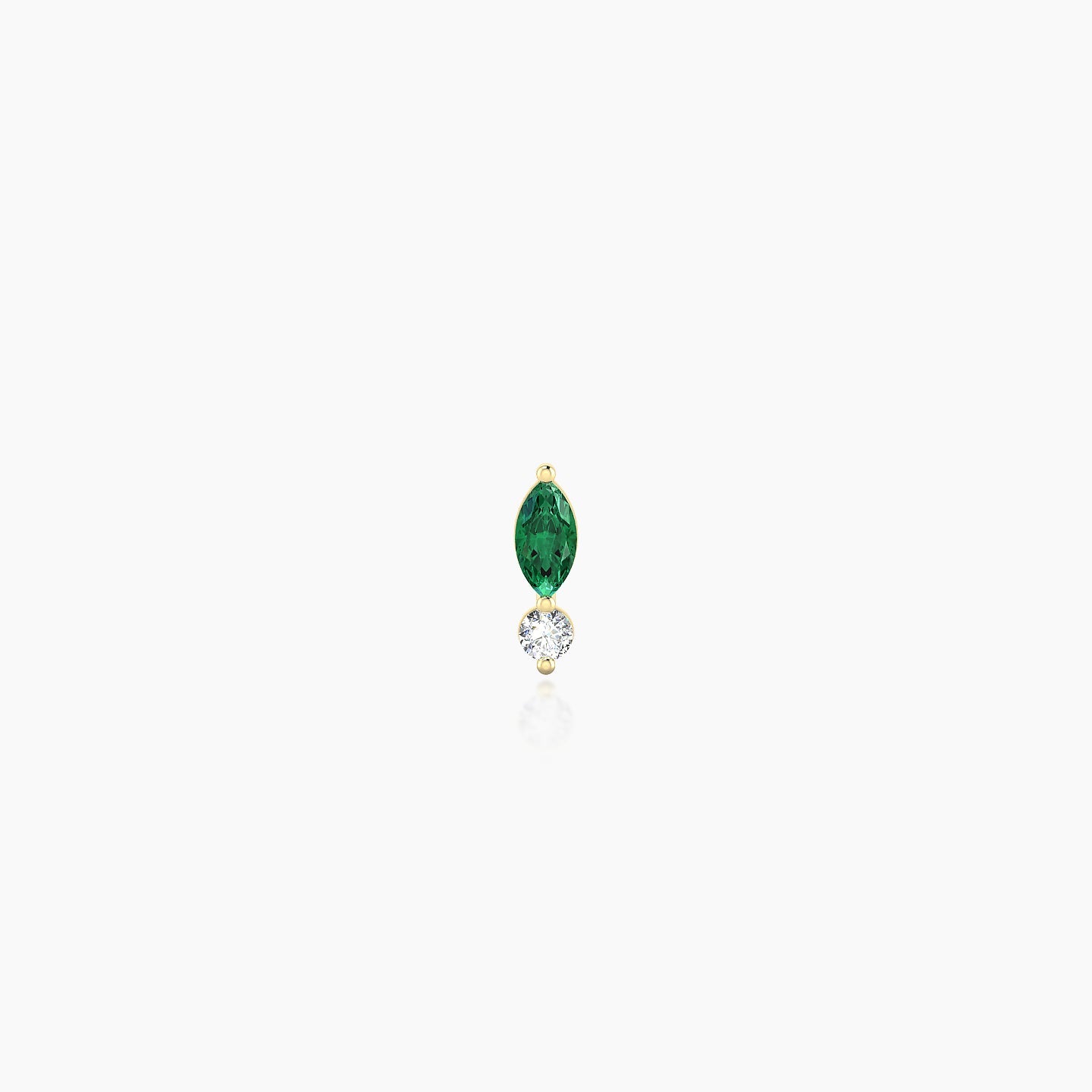 Thea | 18k Yellow Gold 5 mm 5.5 mm Emerald & Diamond Nostril Piercing