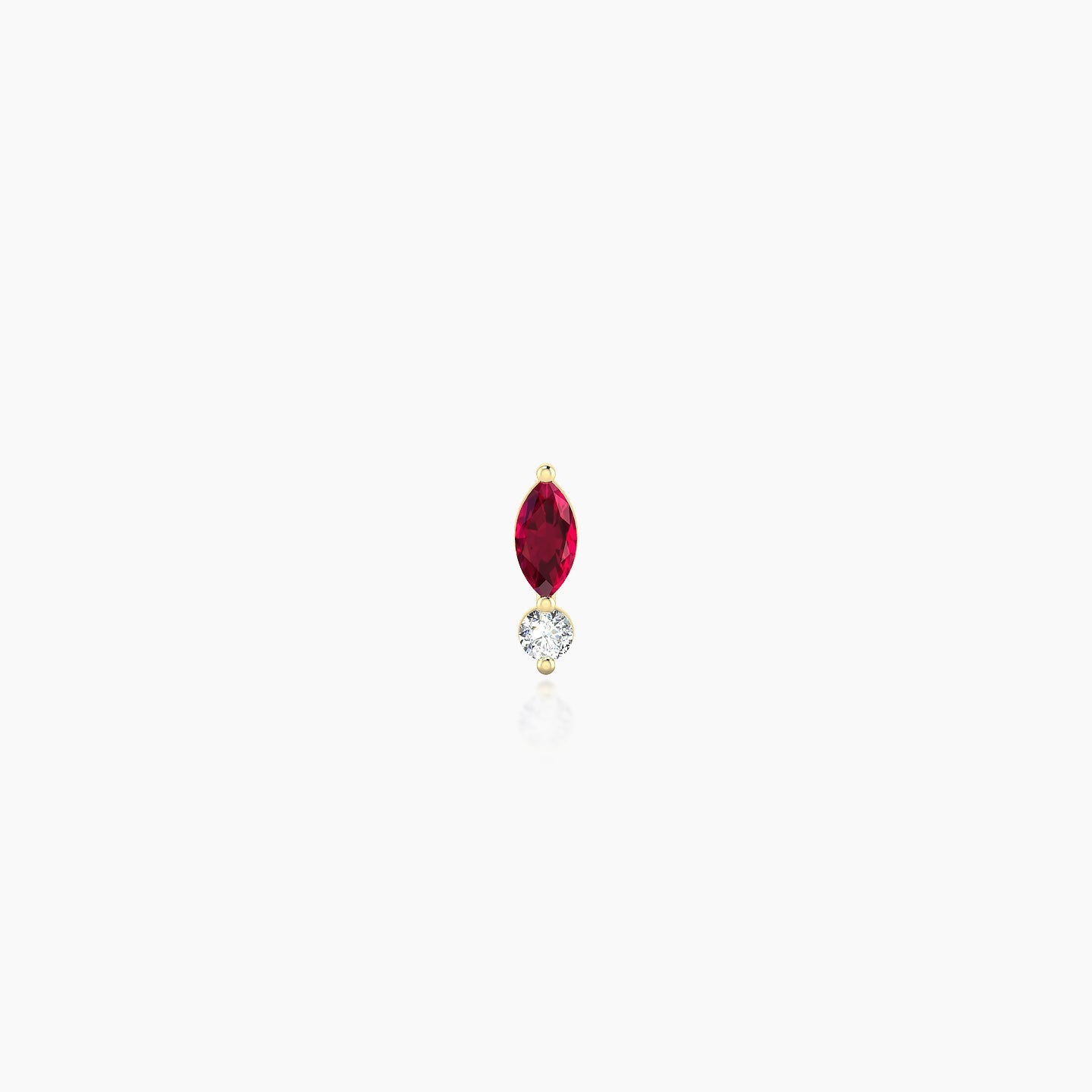 Thea | 18k Yellow Gold 5 mm 5.5 mm Ruby & Diamond Nostril Piercing