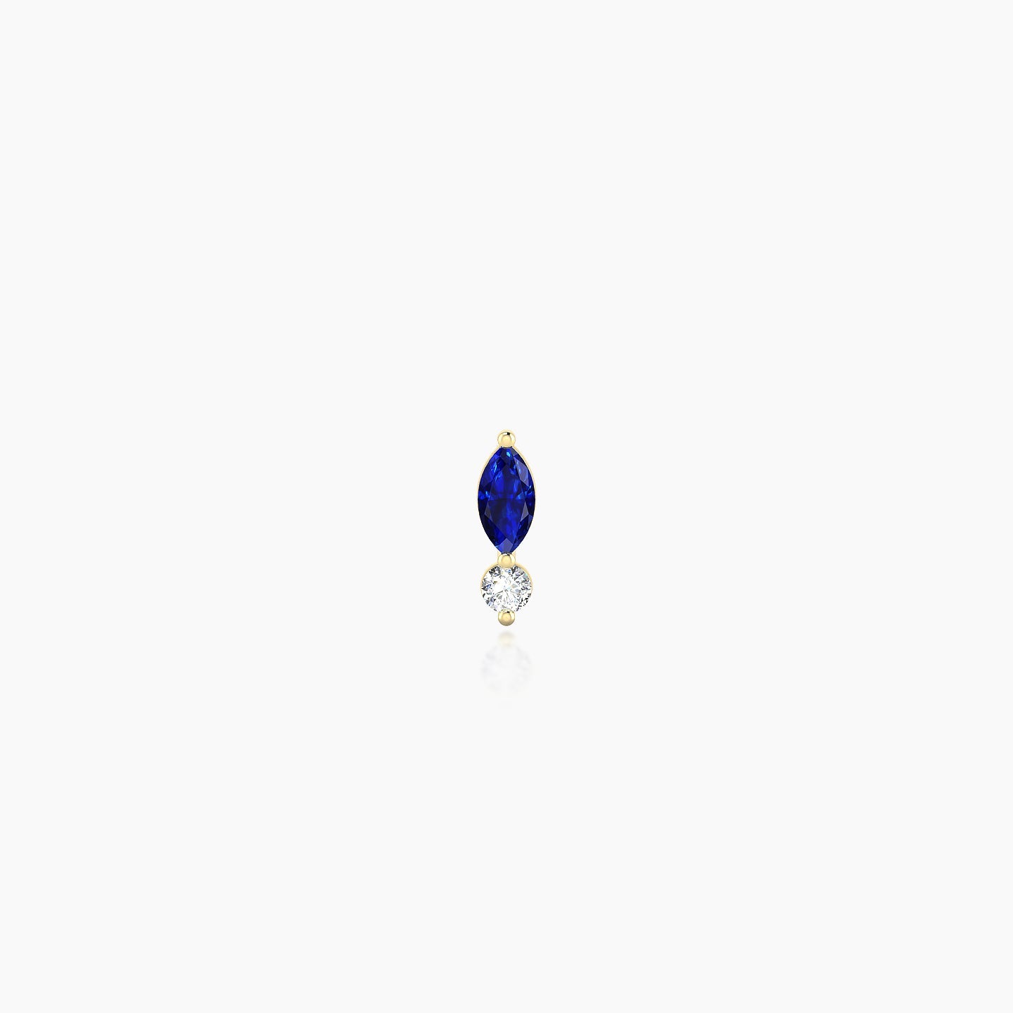 Thea | 18k Yellow Gold 5 mm 5.5 mm Sapphire & Diamond Nostril Piercing