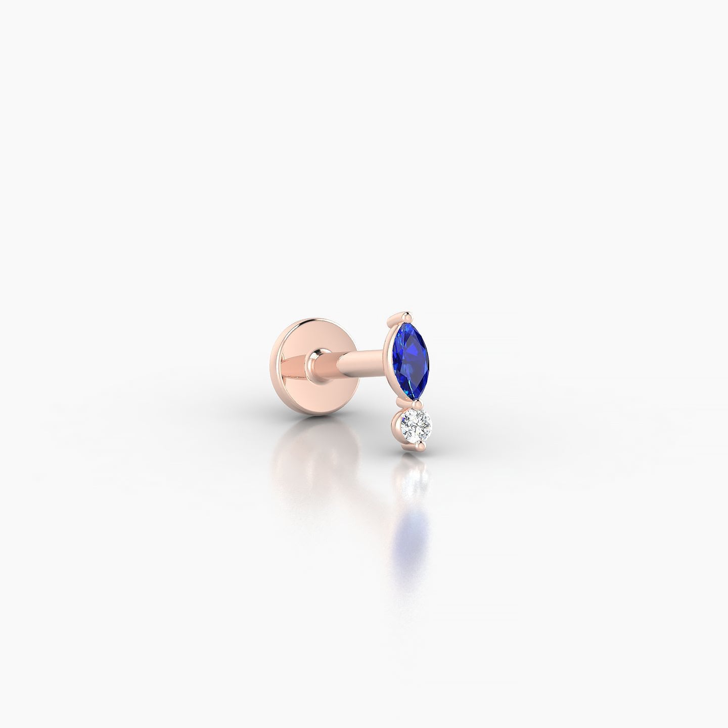 Thea | 18k Rose Gold 5 mm 5.5 mm Sapphire & Diamond Nostril Piercing