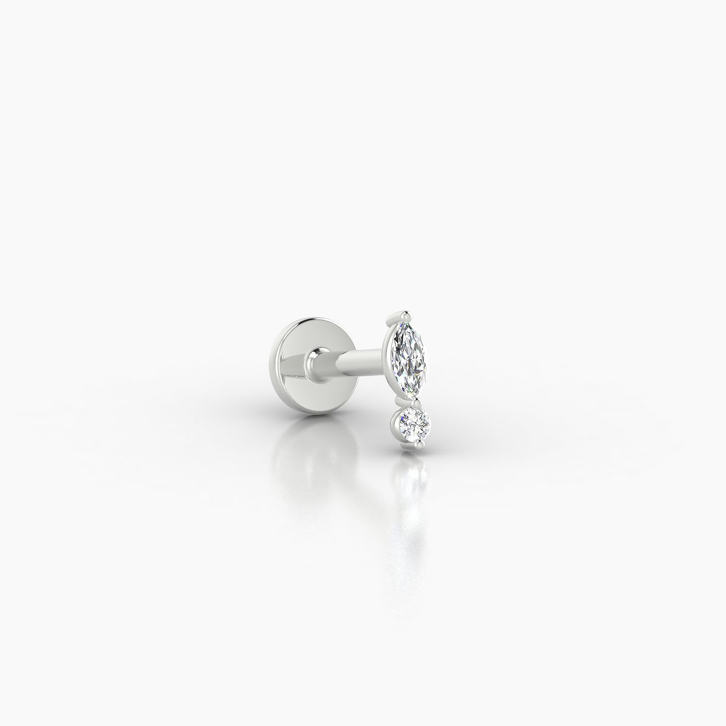 Thea | 18k White Gold 5.5 mm 5 mm Diamond Nostril Piercing