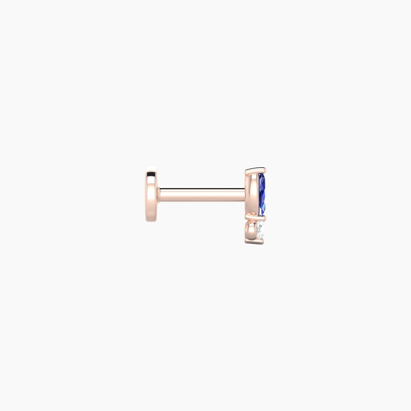 Thea | 18k Rose Gold 5 mm 5.5 mm Sapphire & Diamond Nostril Piercing