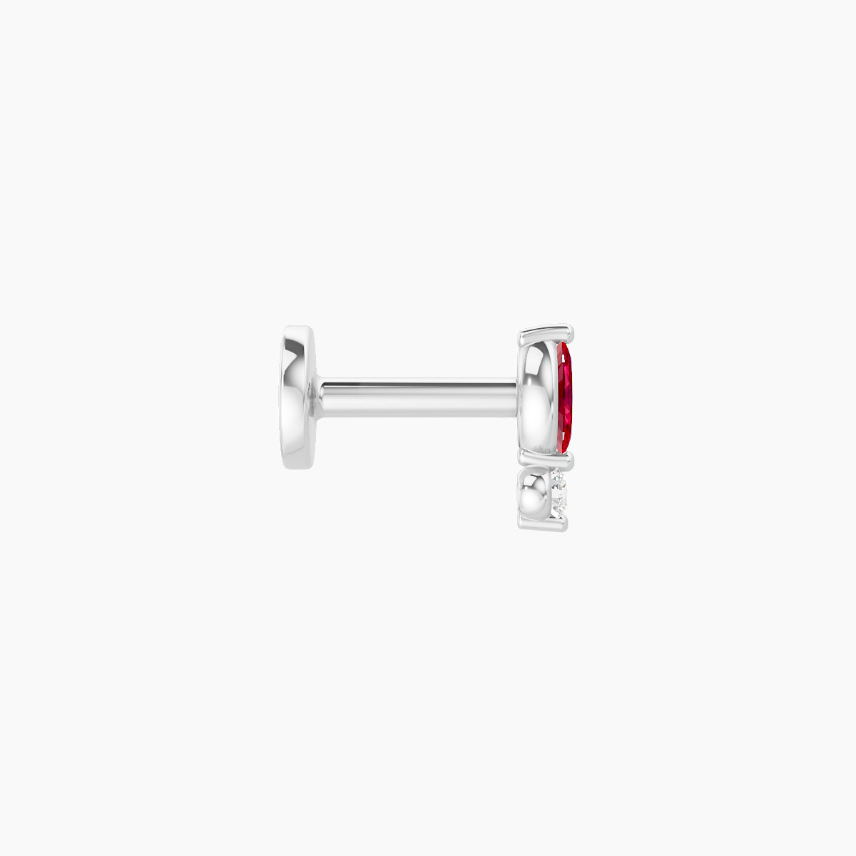 Thea | 18k White Gold 5 mm 5.5 mm Ruby & Diamond Piercing