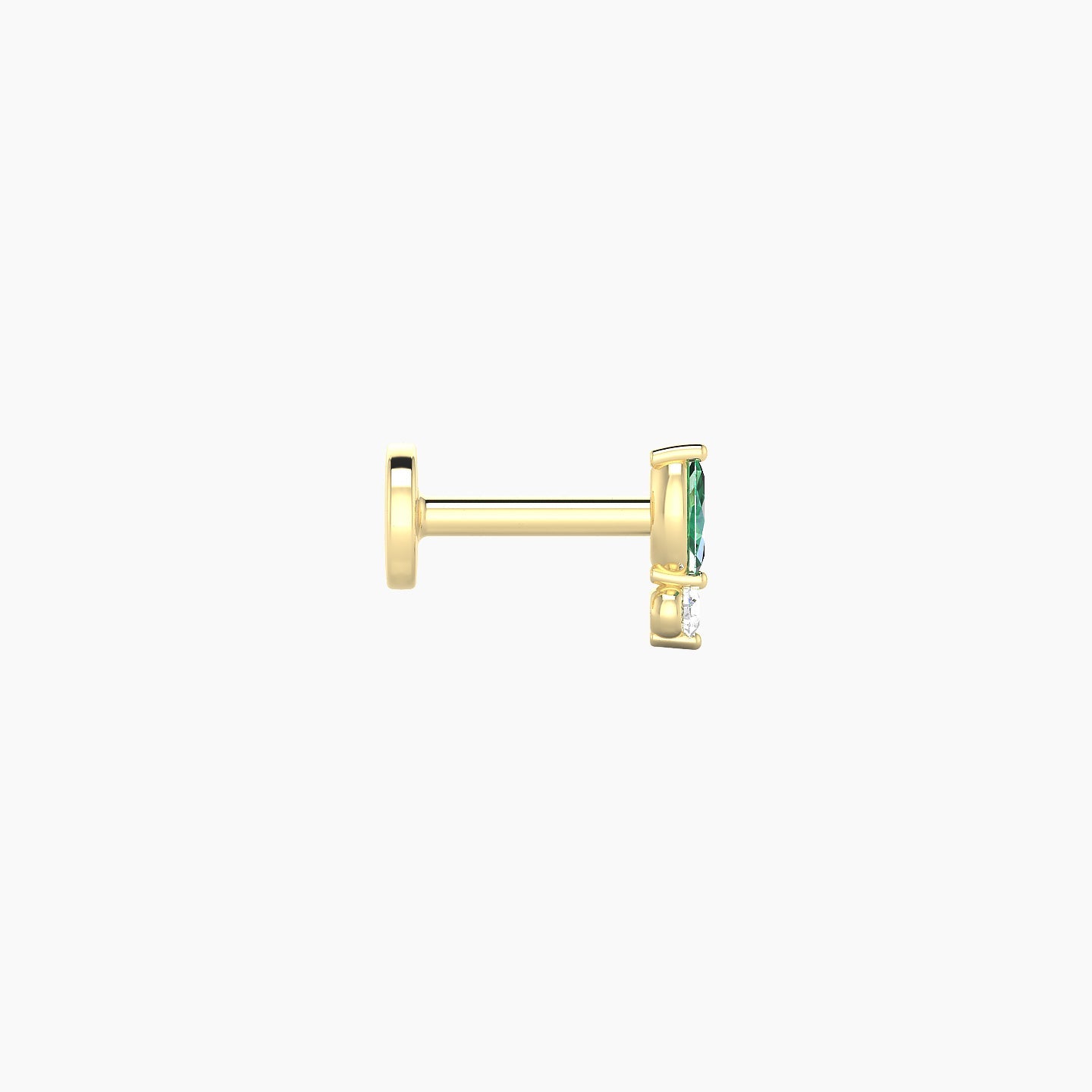 Thea | 18k Yellow Gold 5 mm 5.5 mm Emerald & Diamond Piercing