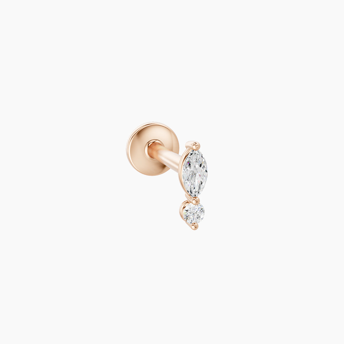 Thea | 18k Rose Gold 5.5 mm 6.5 mm Diamond Nose Piercing