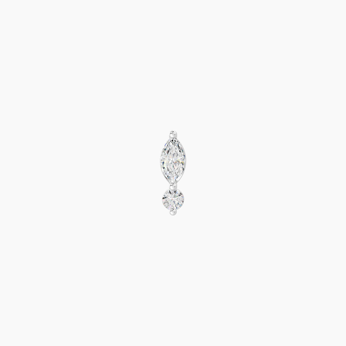 Thea | 18k White Gold 5.5 mm 6.5 mm Diamond Nose Piercing