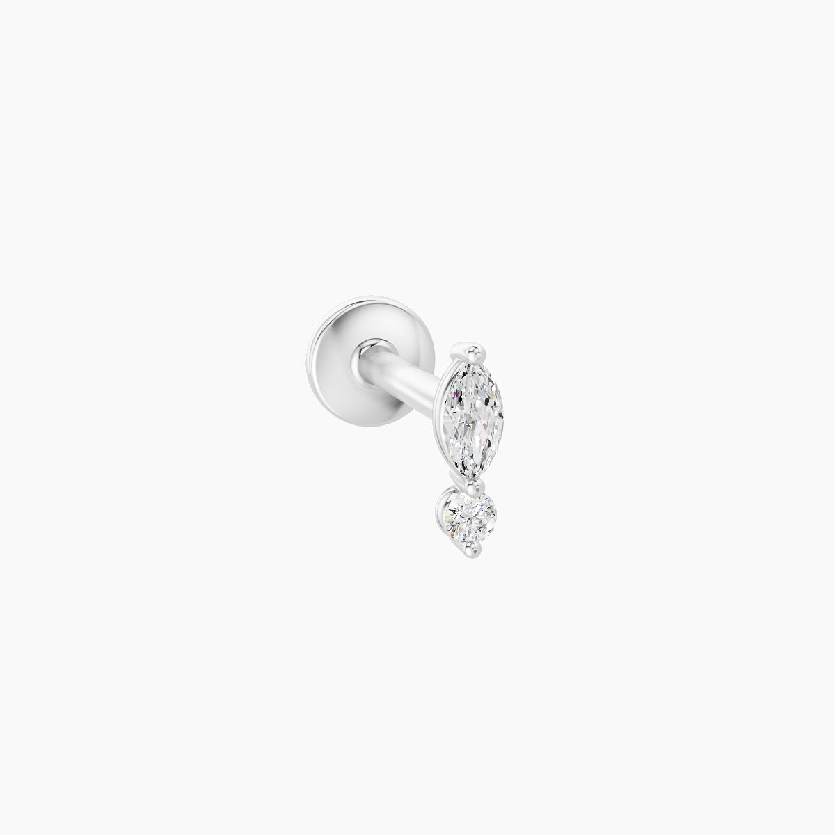 Thea | 18k White Gold 5.5 mm 6.5 mm Diamond Nose Piercing