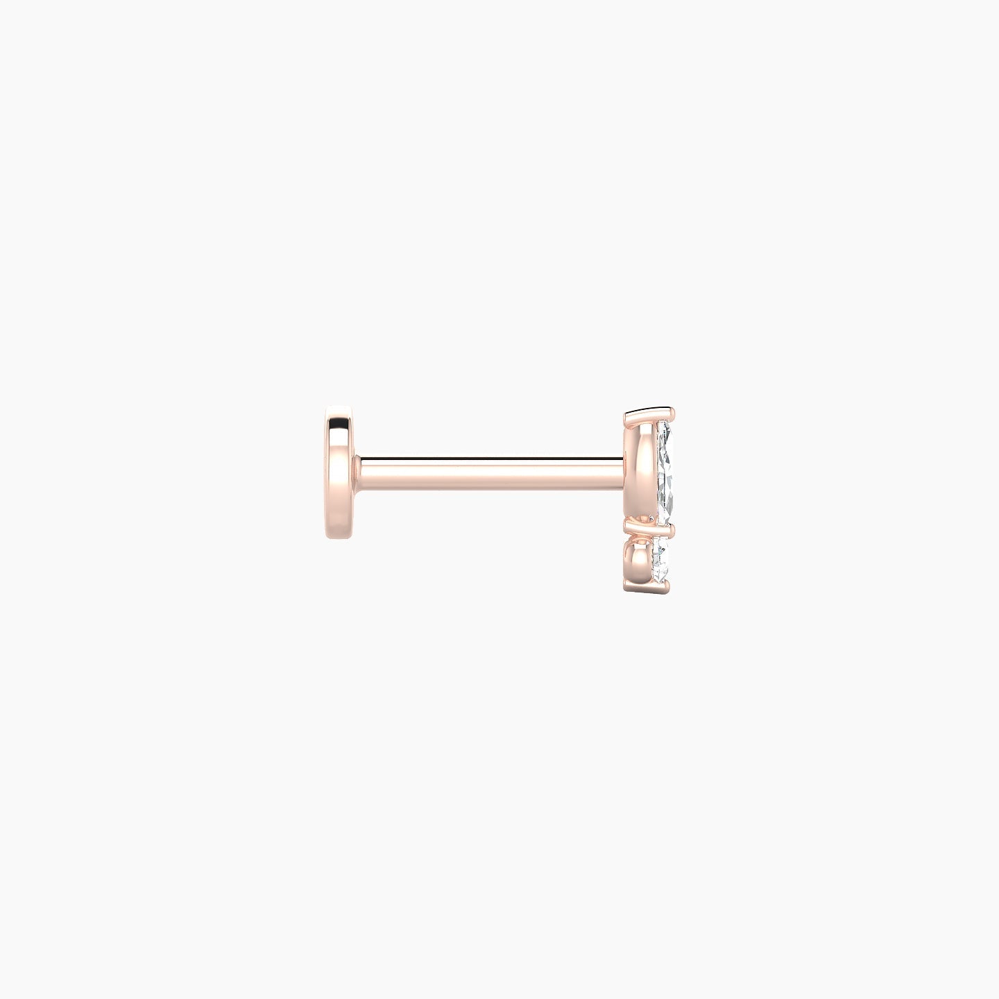 Thea | 18k Rose Gold 5.5 mm 6.5 mm Diamond Nostril Piercing