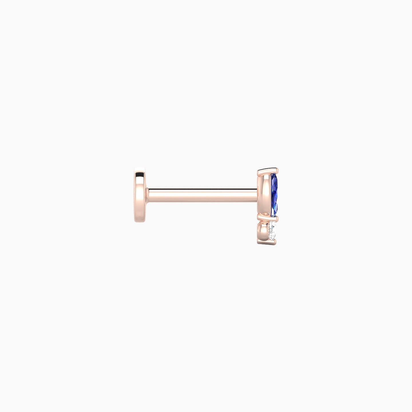 Thea | 18k Rose Gold 6.5 mm 5.5 mm Sapphire & Diamond Nostril Piercing