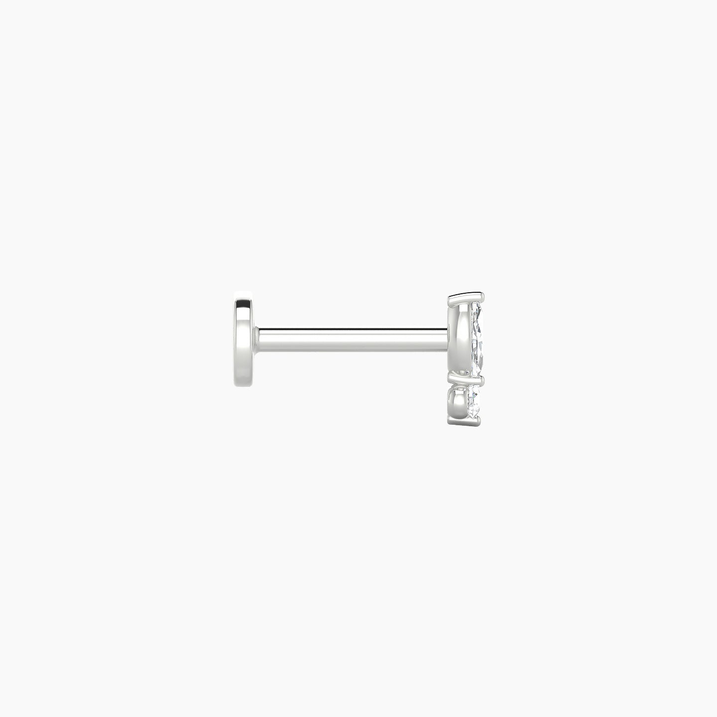 Thea | 18k White Gold 5.5 mm 6.5 mm Diamond Nostril Piercing