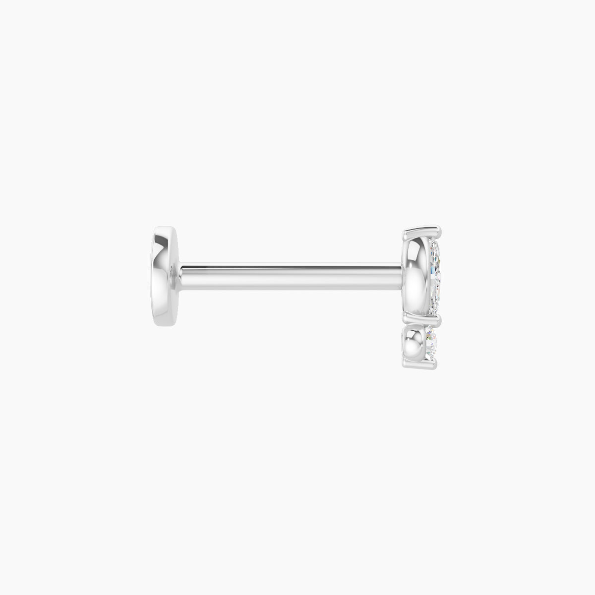 Thea | 18k White Gold 5.5 mm 8 mm Diamond Nose Piercing