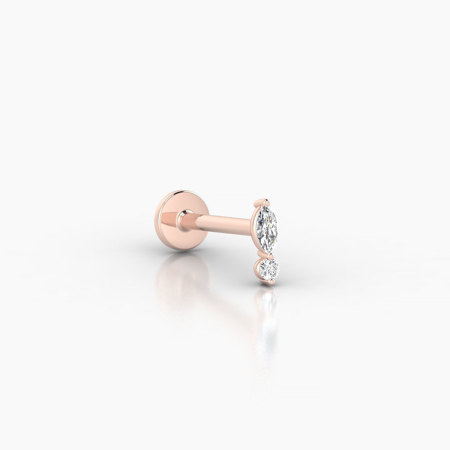 Thea | 18k Rose Gold 5.5 mm 8 mm Diamond Nostril Piercing